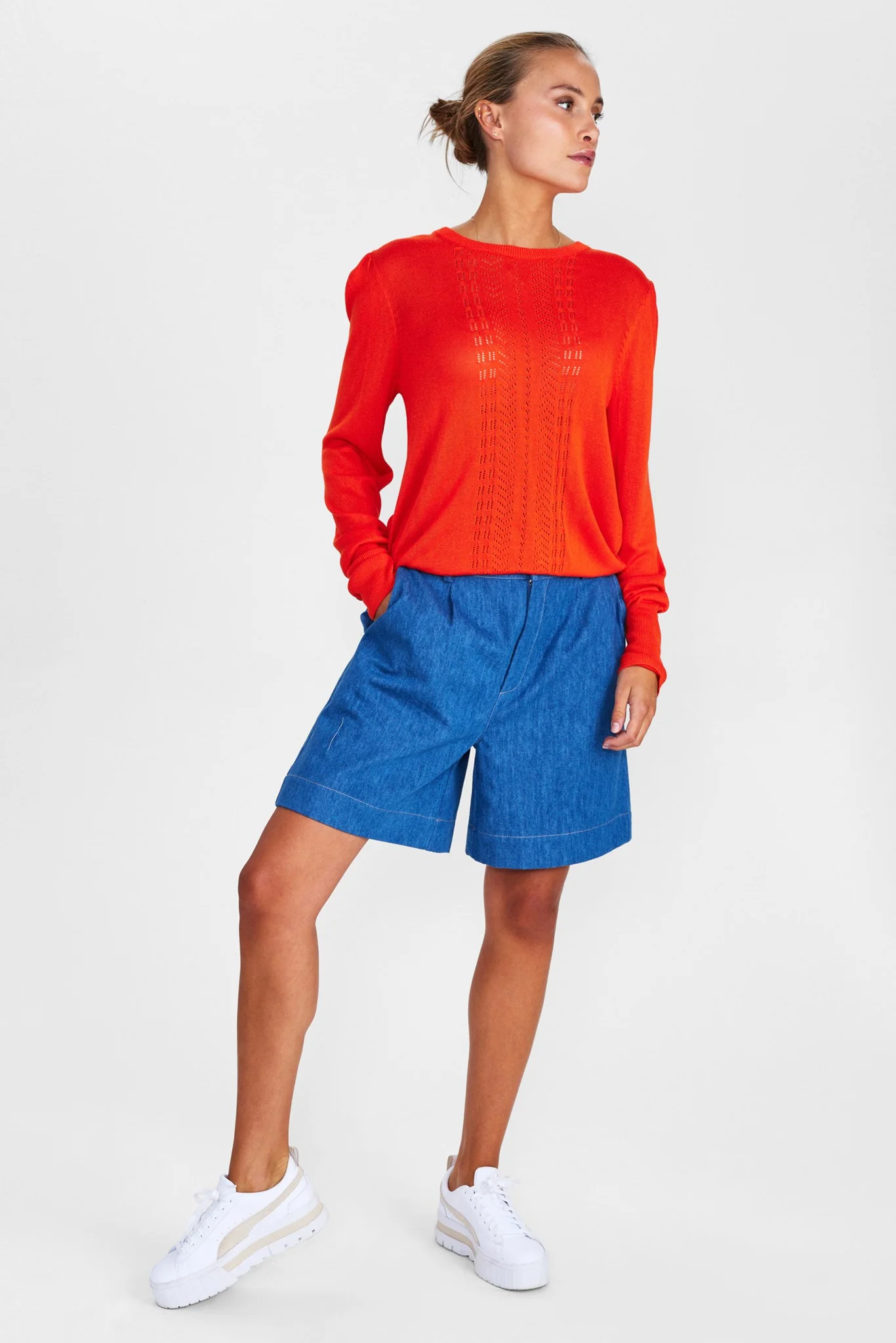 NUPOLLY KNIT PULLOVER - Cherry Tomato - Image 3