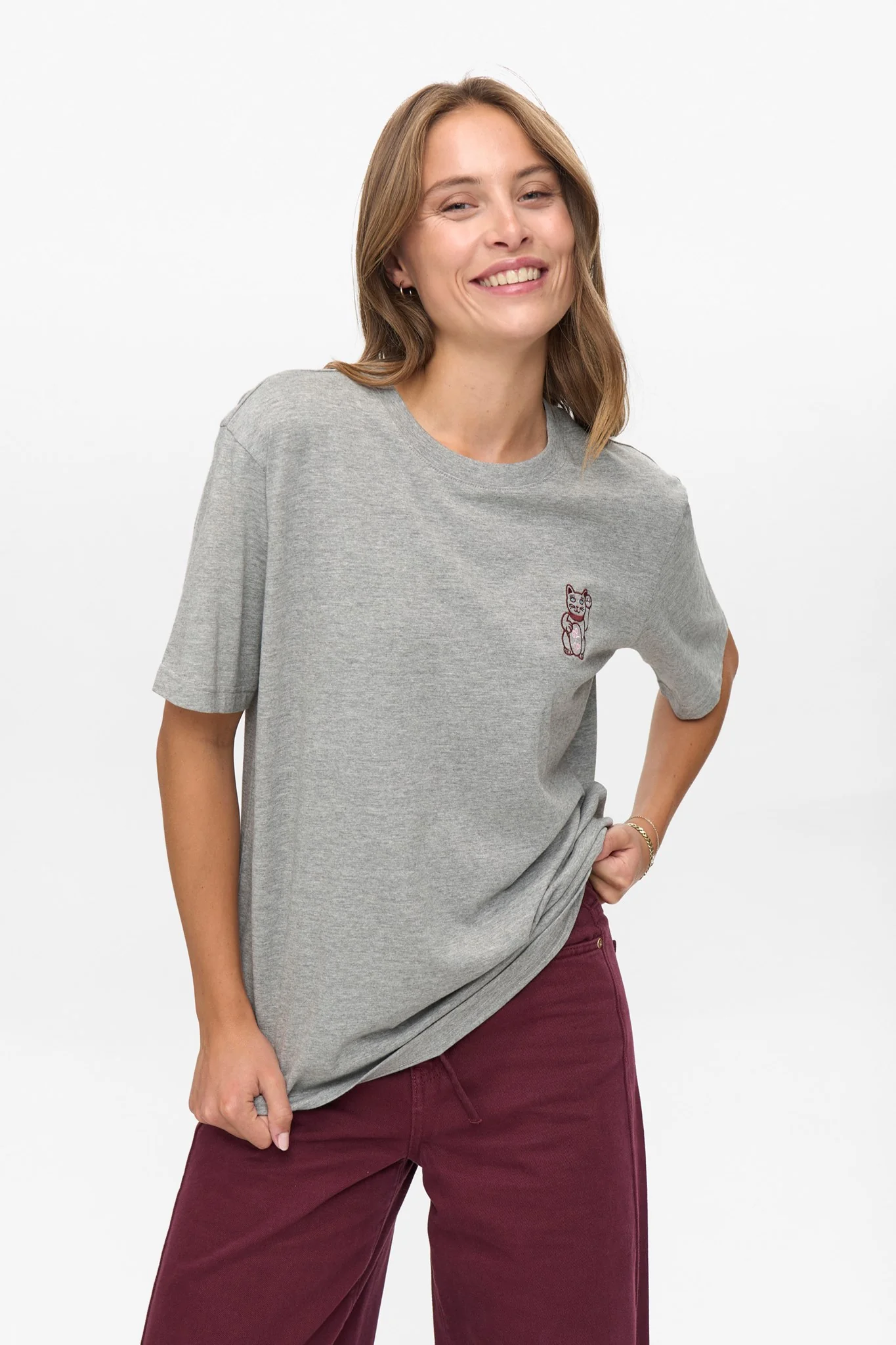 NUPREMA OVERSIZE TEE  - Medium Grey mel