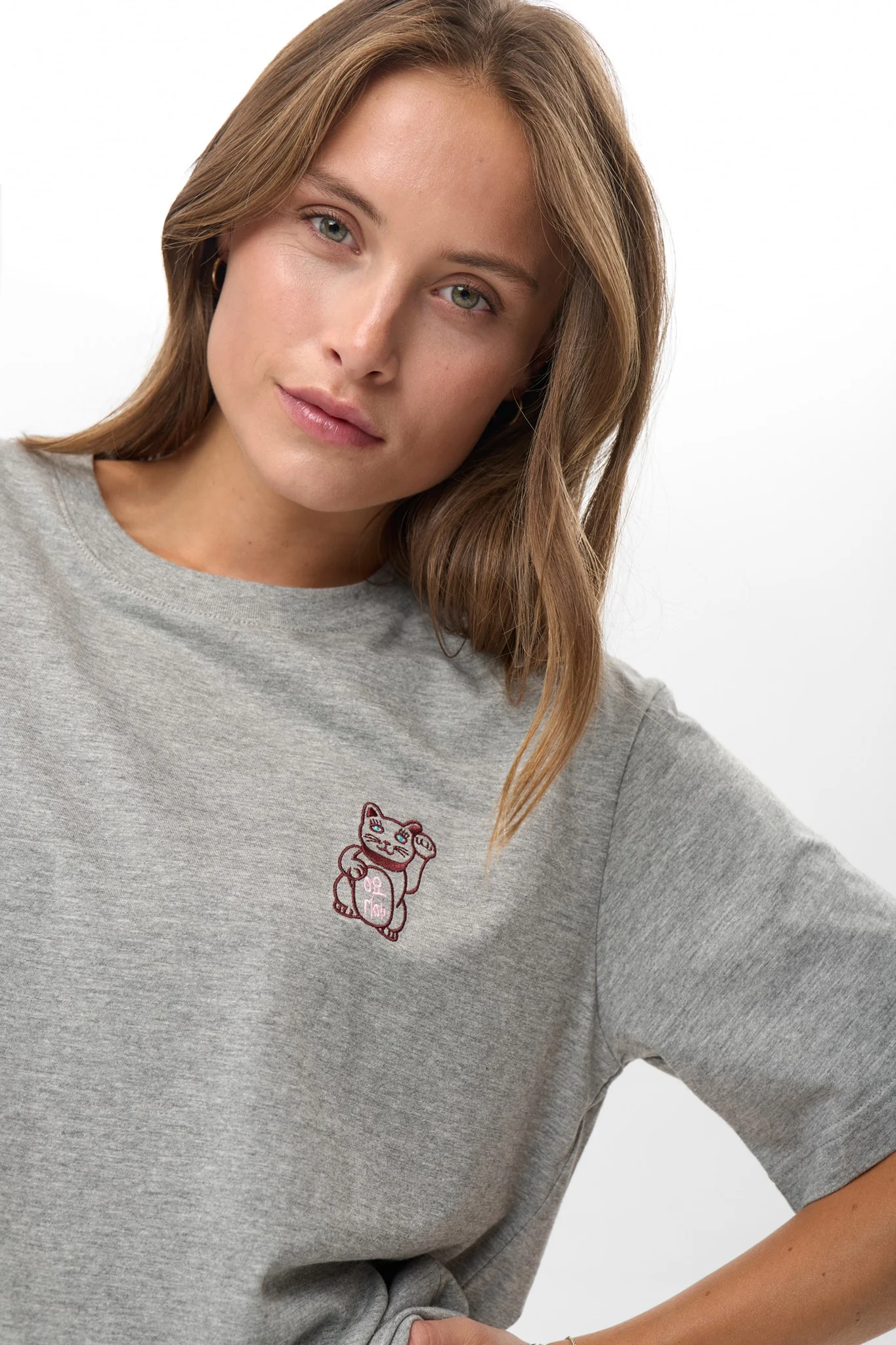 NUPREMA OVERSIZE TEE  - Medium Grey mel - Image 2
