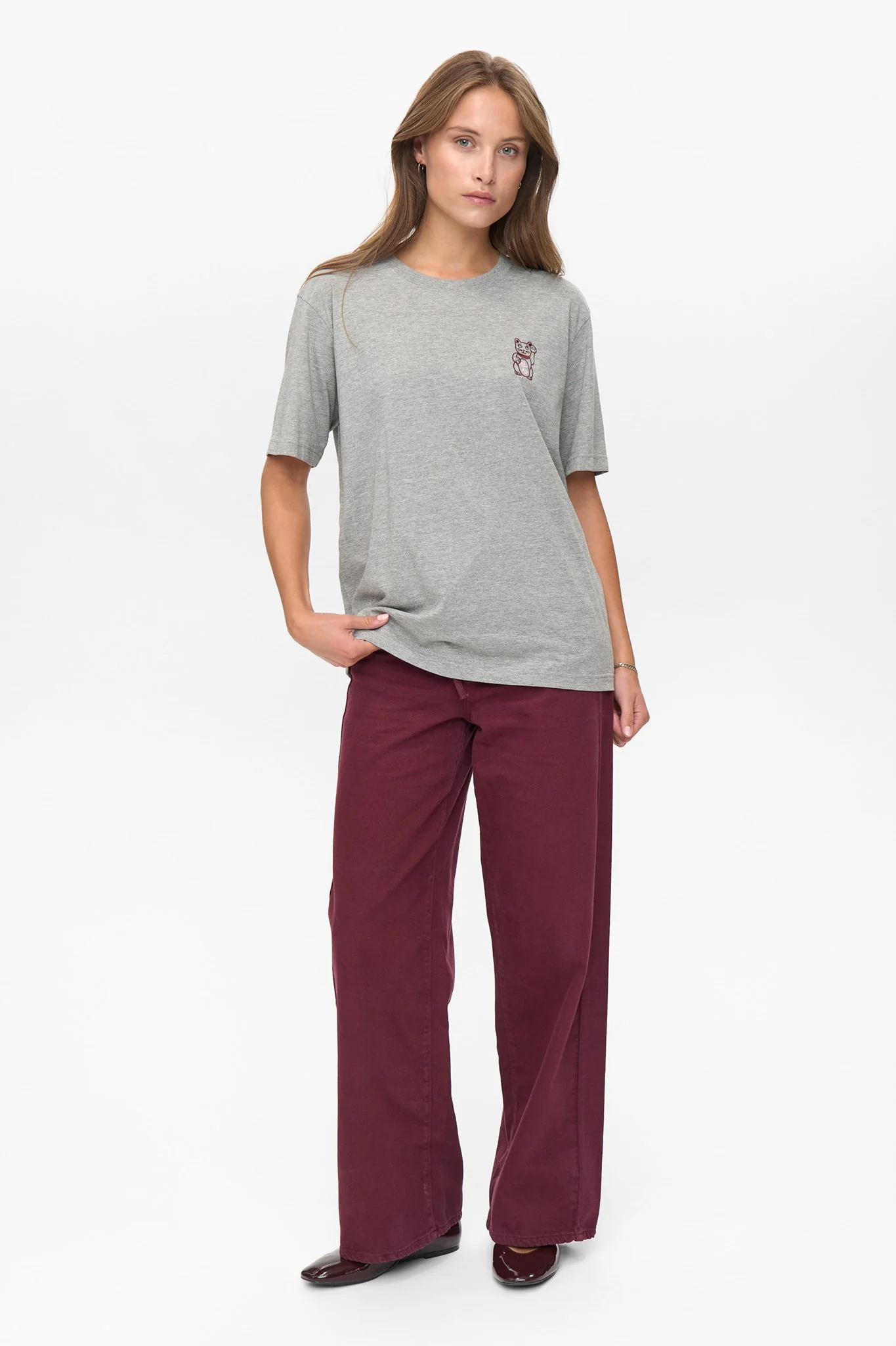 NUPREMA OVERSIZE TEE  - Medium Grey mel - Image 3