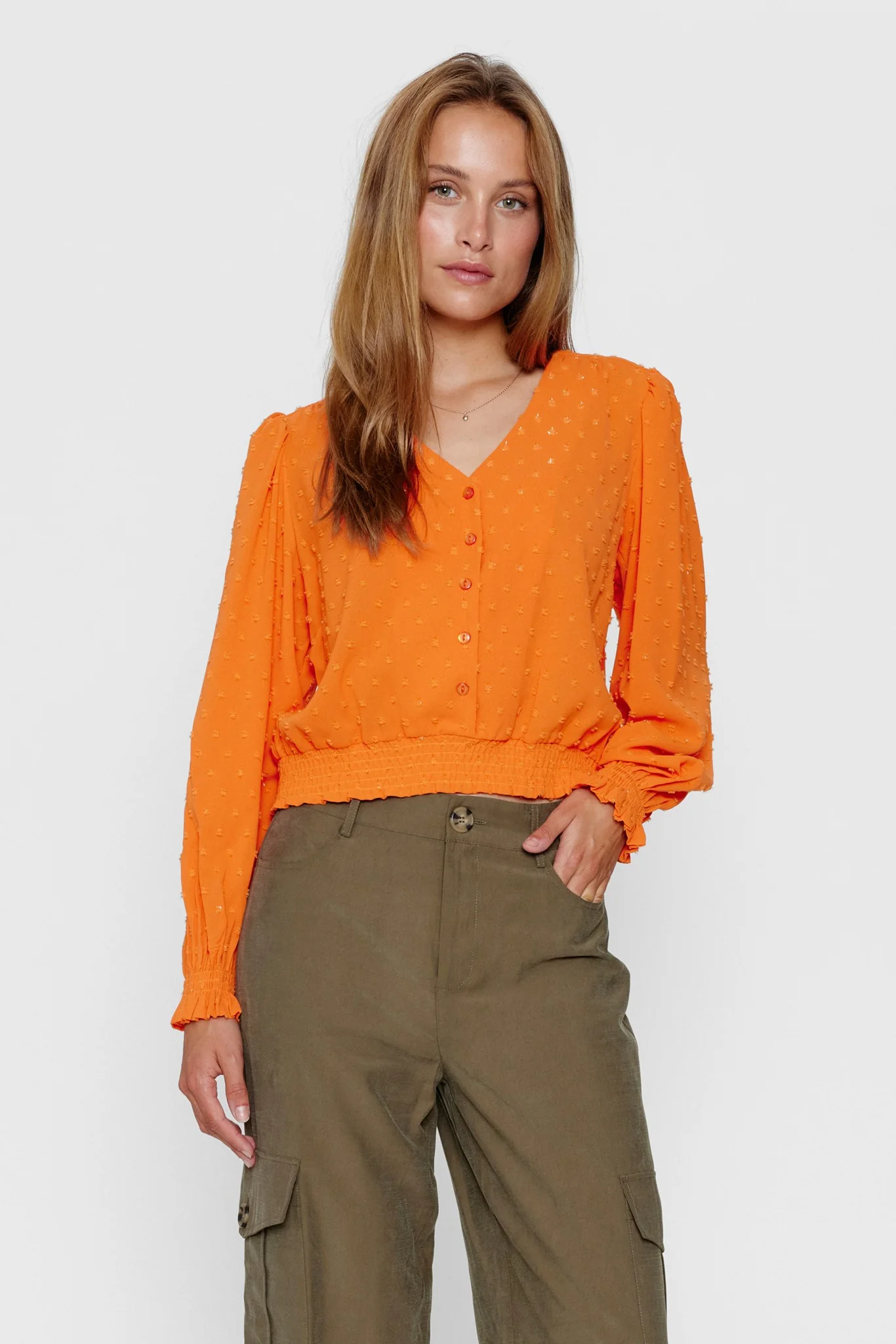 NUREBECCA SHIRT - Red Orange