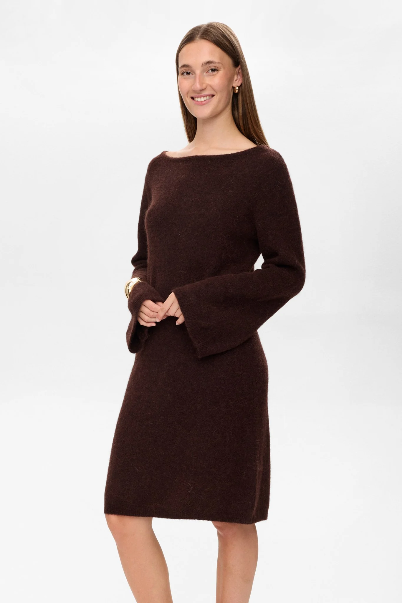 NURIETTE BOATNECK DRESS - Black Coffee