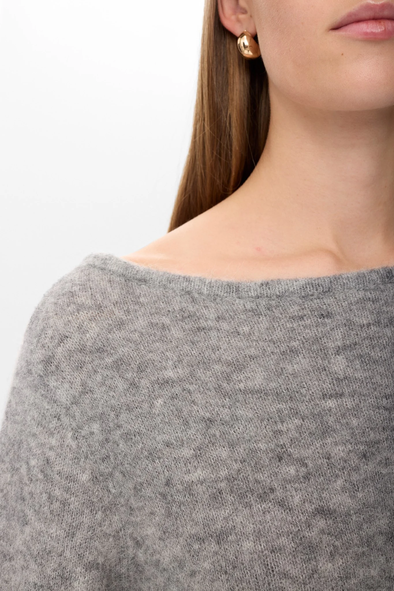 NURIETTE BOATNECK DRESS - Medium Grey mel - Image 4