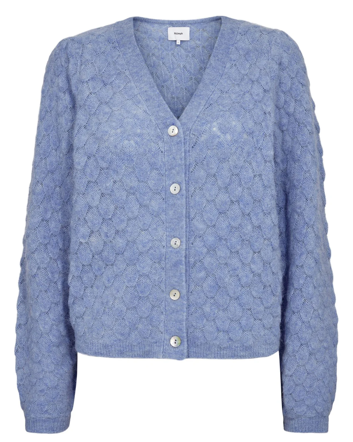 NURIETTE LEAF POINTELLE CARDIGAN - Hydrangea - Image 6