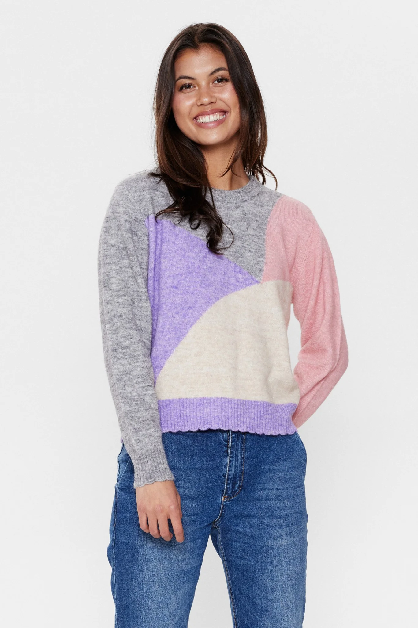 NURIETTE MIX PULLOVER - Medium Grey mel