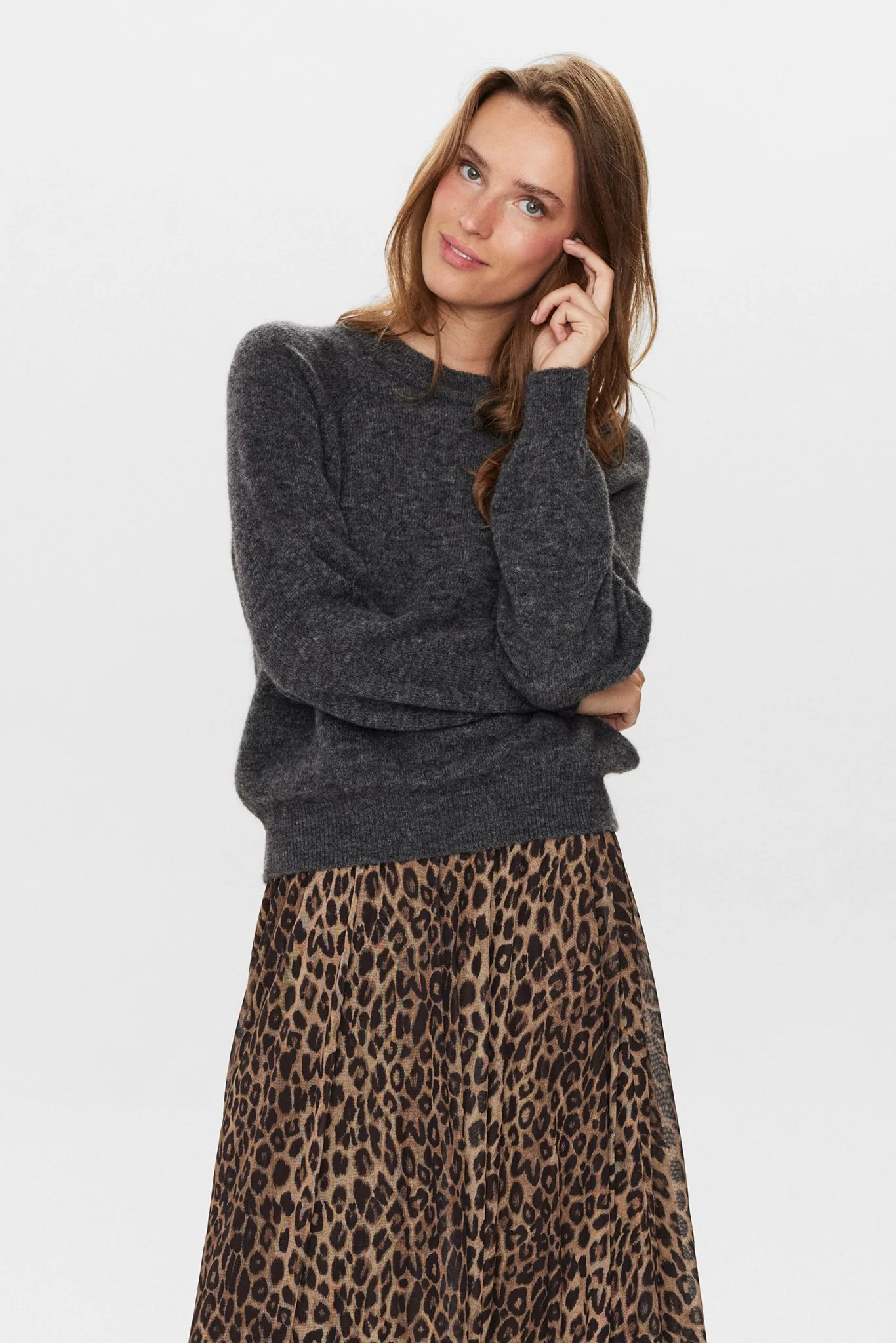 NURIETTE PULLOVER  - Dark grey melange