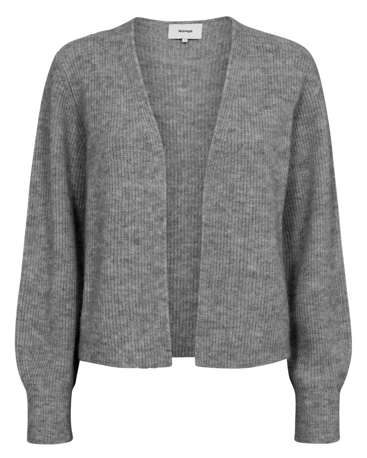 NURIETTE RIB OPEN CARDIGAN - Medium Grey mel - Image 3