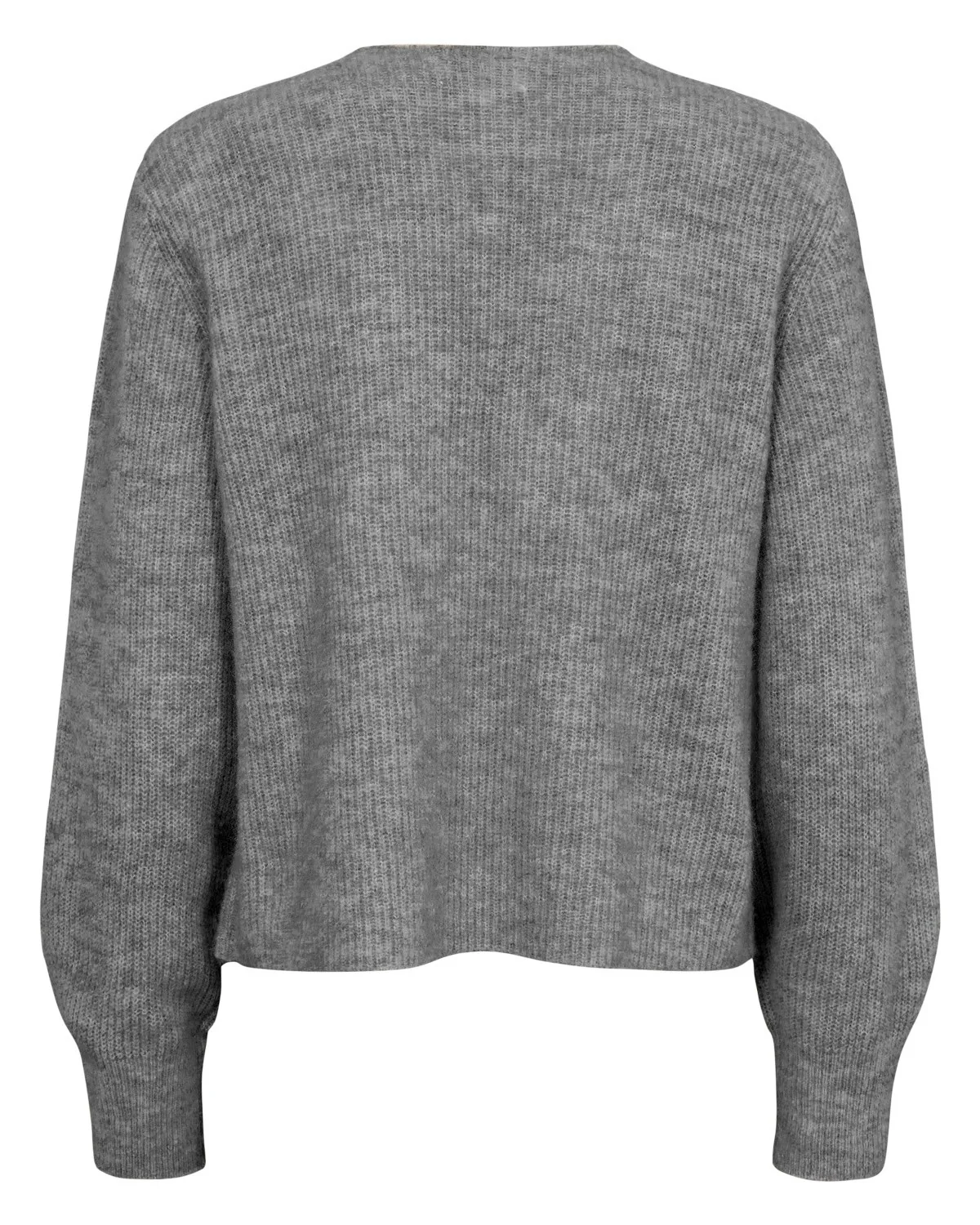 NURIETTE RIB OPEN CARDIGAN - Medium Grey mel - Image 4