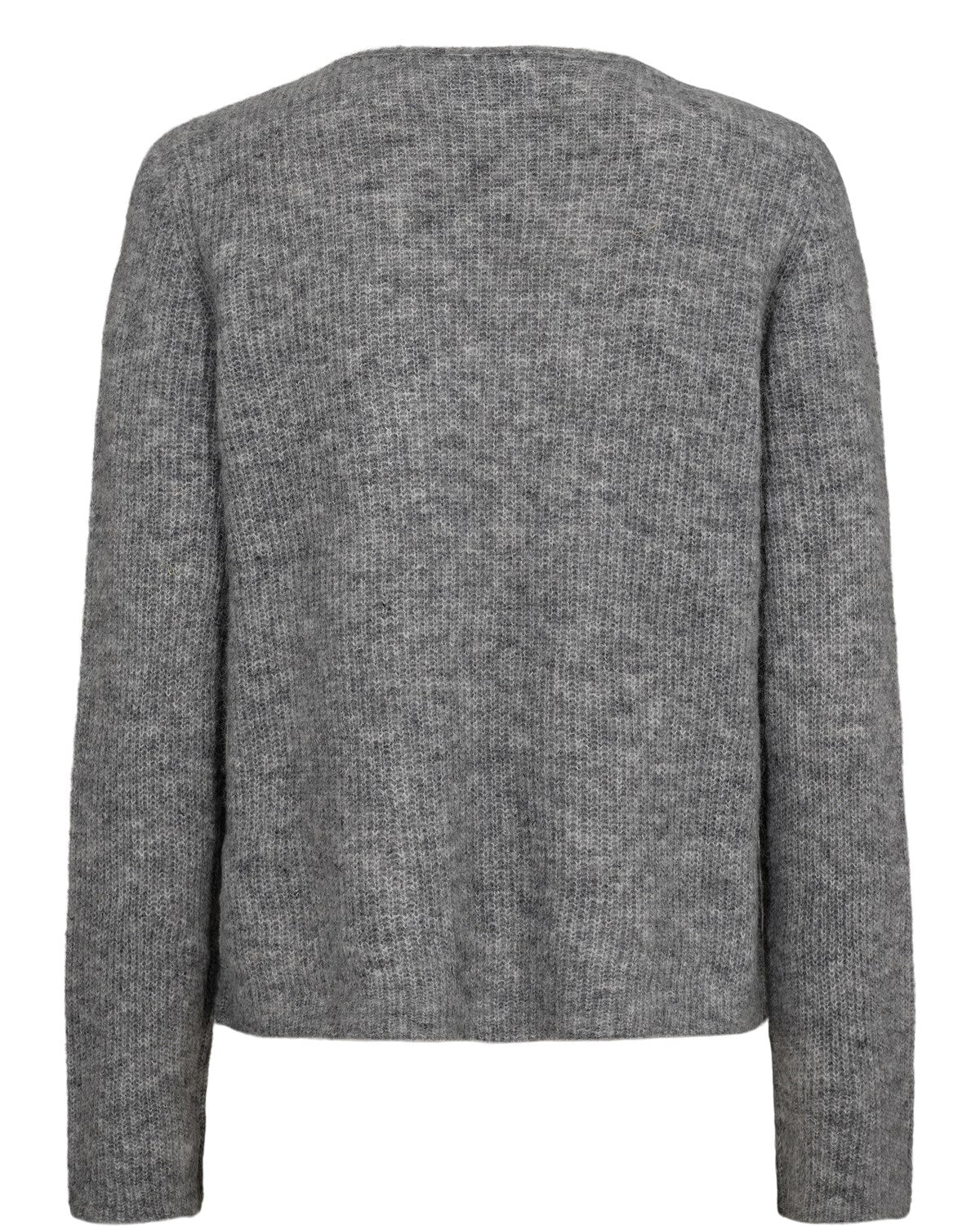 NURIETTE RIB V-NECK PULLOVER - Medium Grey mel - Image 7