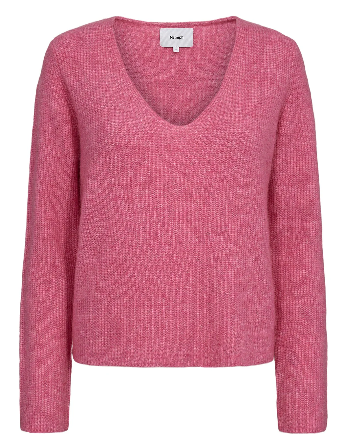 NURIETTE RIB V-NECK PULLOVER - Pink Cosmos - Image 6