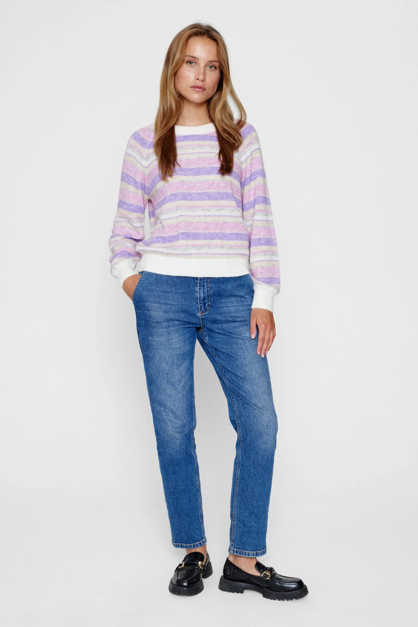 NURIETTE STRIPE PULLOVER - Pink Frosting - Image 3
