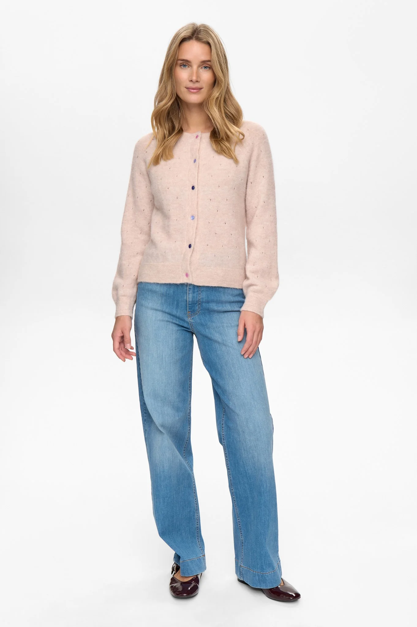 NURIETTO POINTELLE CARDIGAN  - Mushroom - Image 3