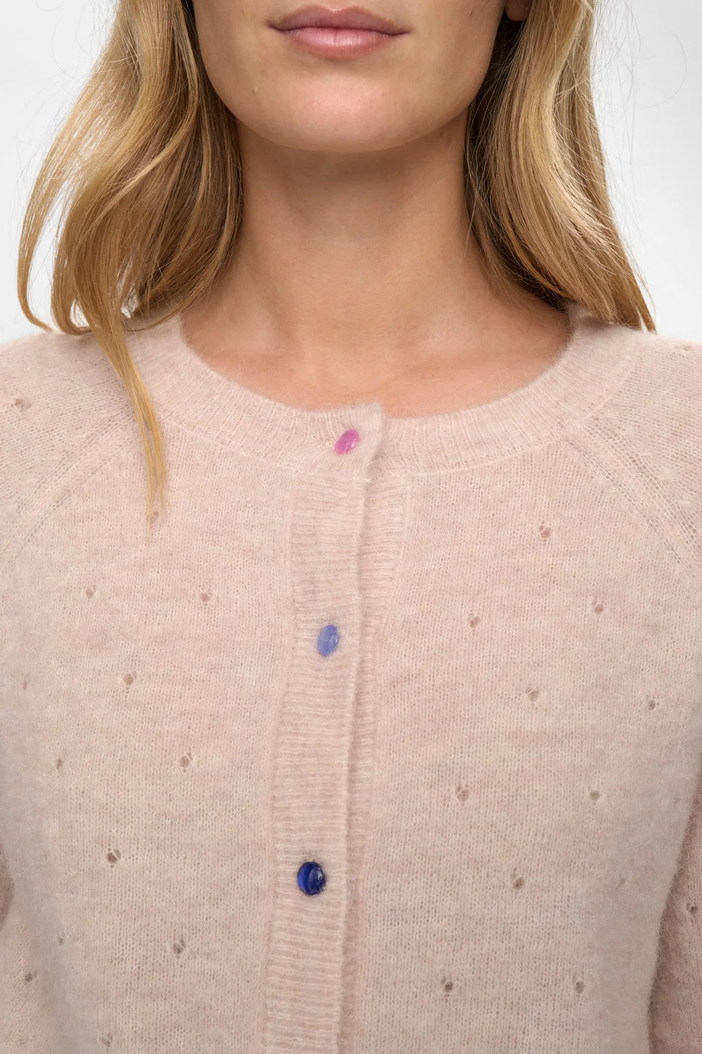 NURIETTO POINTELLE CARDIGAN  - Mushroom - Image 4