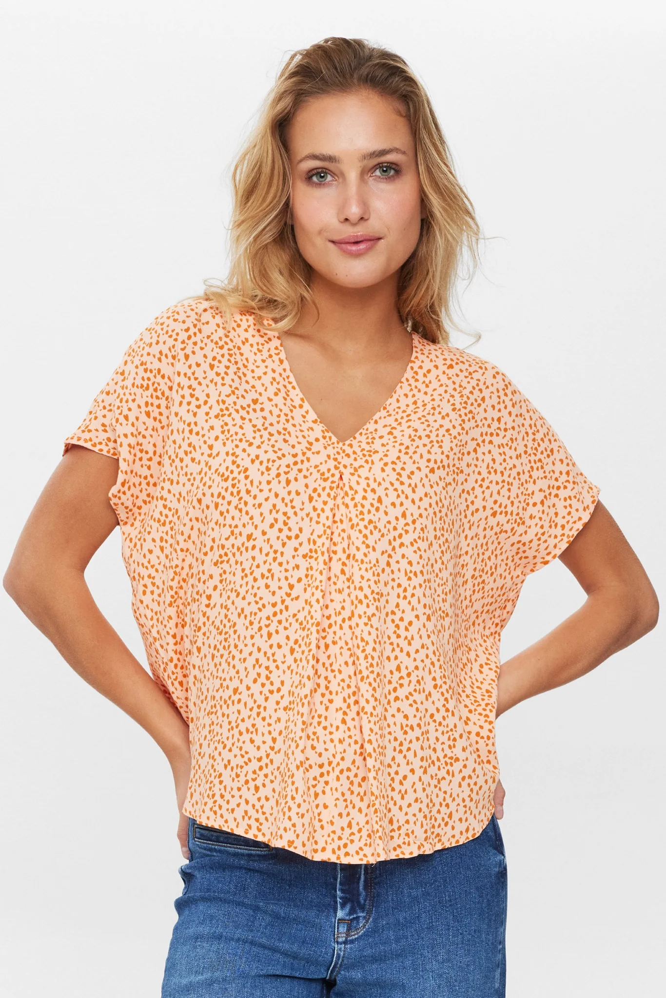 NURIKKA LYDIA BLOUSE  - Peach Melba
