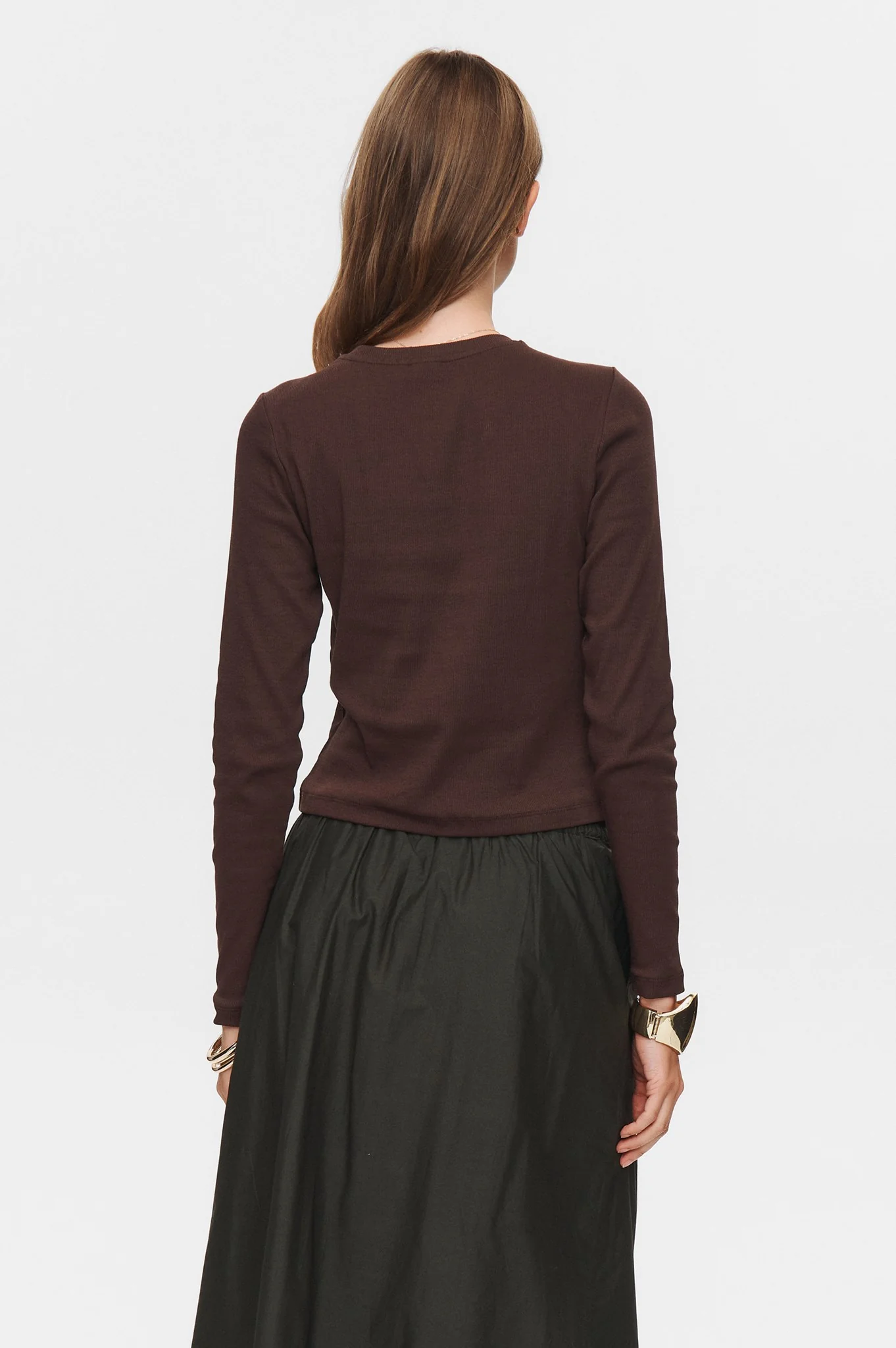 NURILEY LS CROPPED TEE - Black Coffee - Image 2
