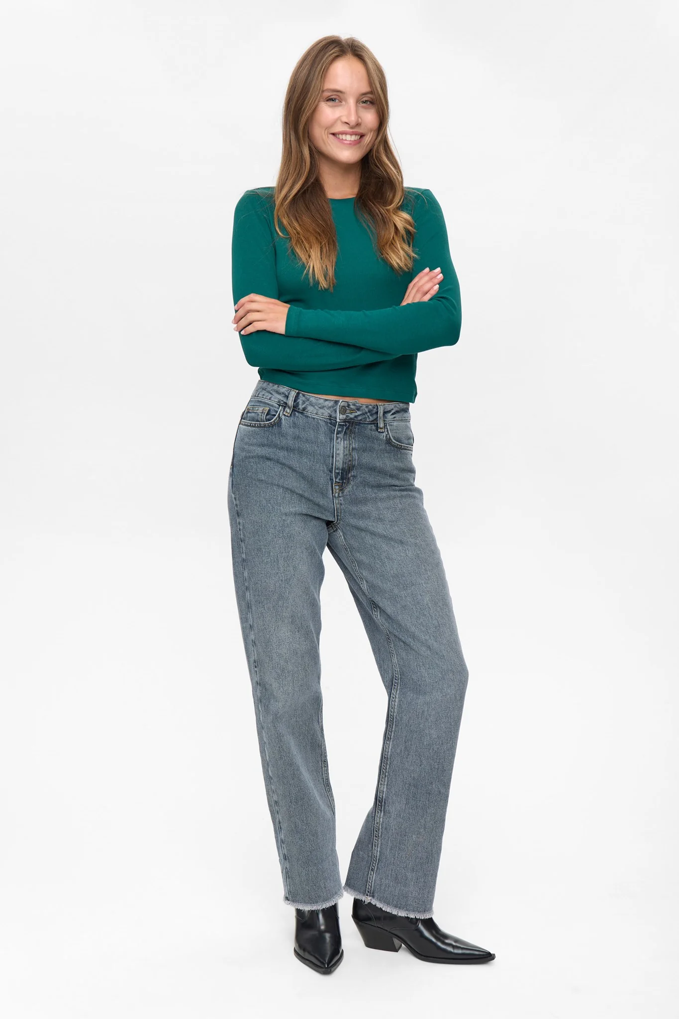 NURILEY LS CROPPED TEE - Rain Forest - Image 3