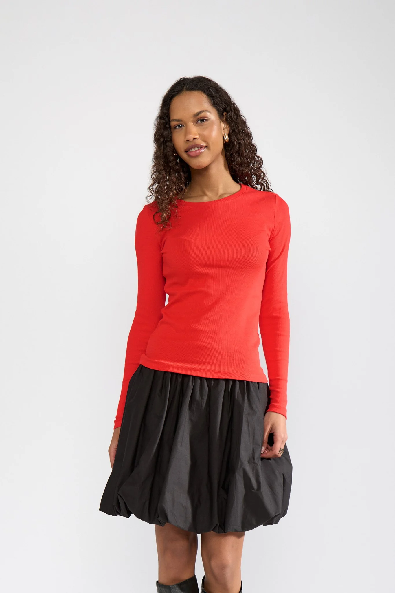 NURILEY LS TEE - Fiery Red