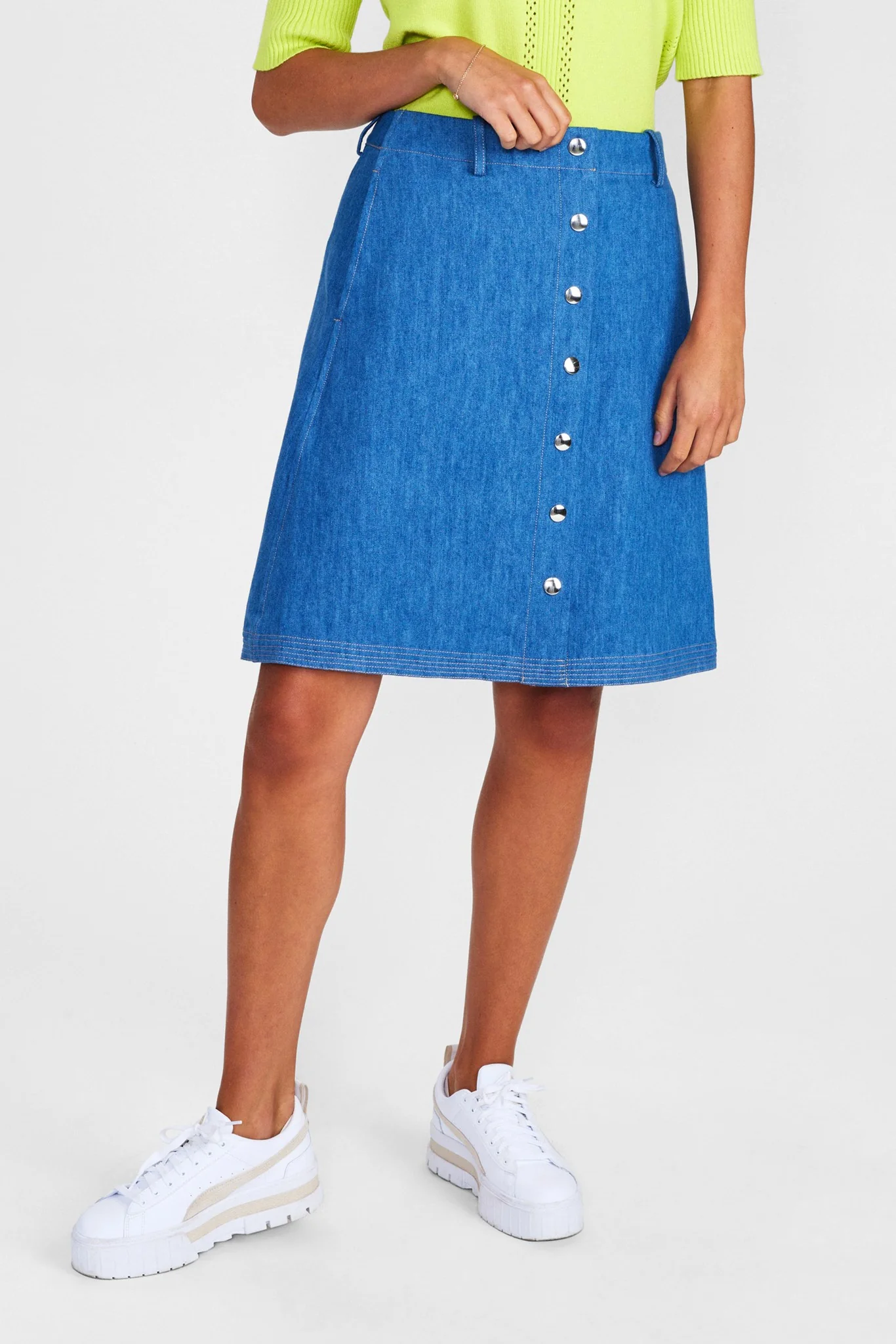 NURINA SKIRT - Medium Blue Denim