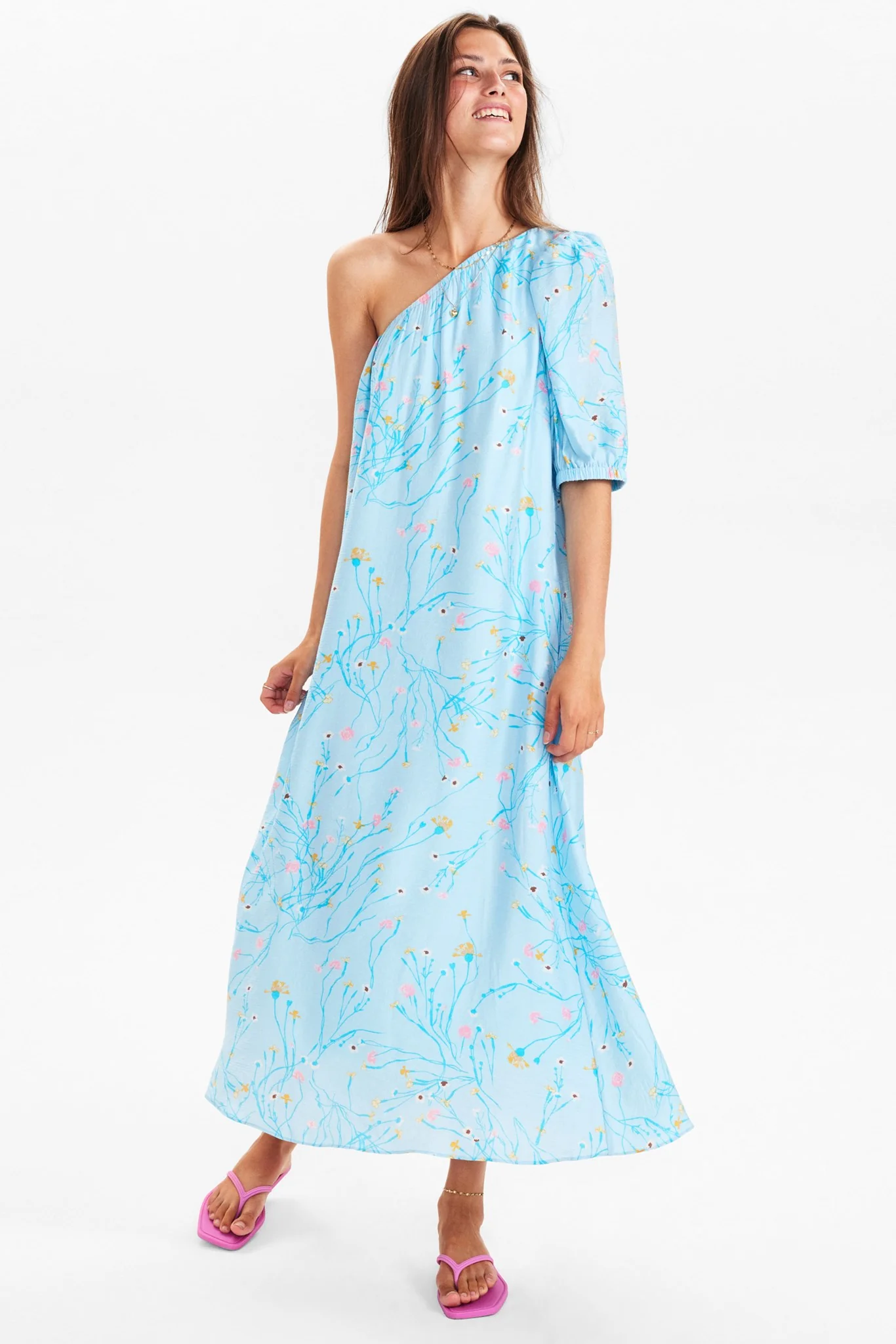 NURITT ONE SHOULDER DRESS - Crystal blue - Image 3