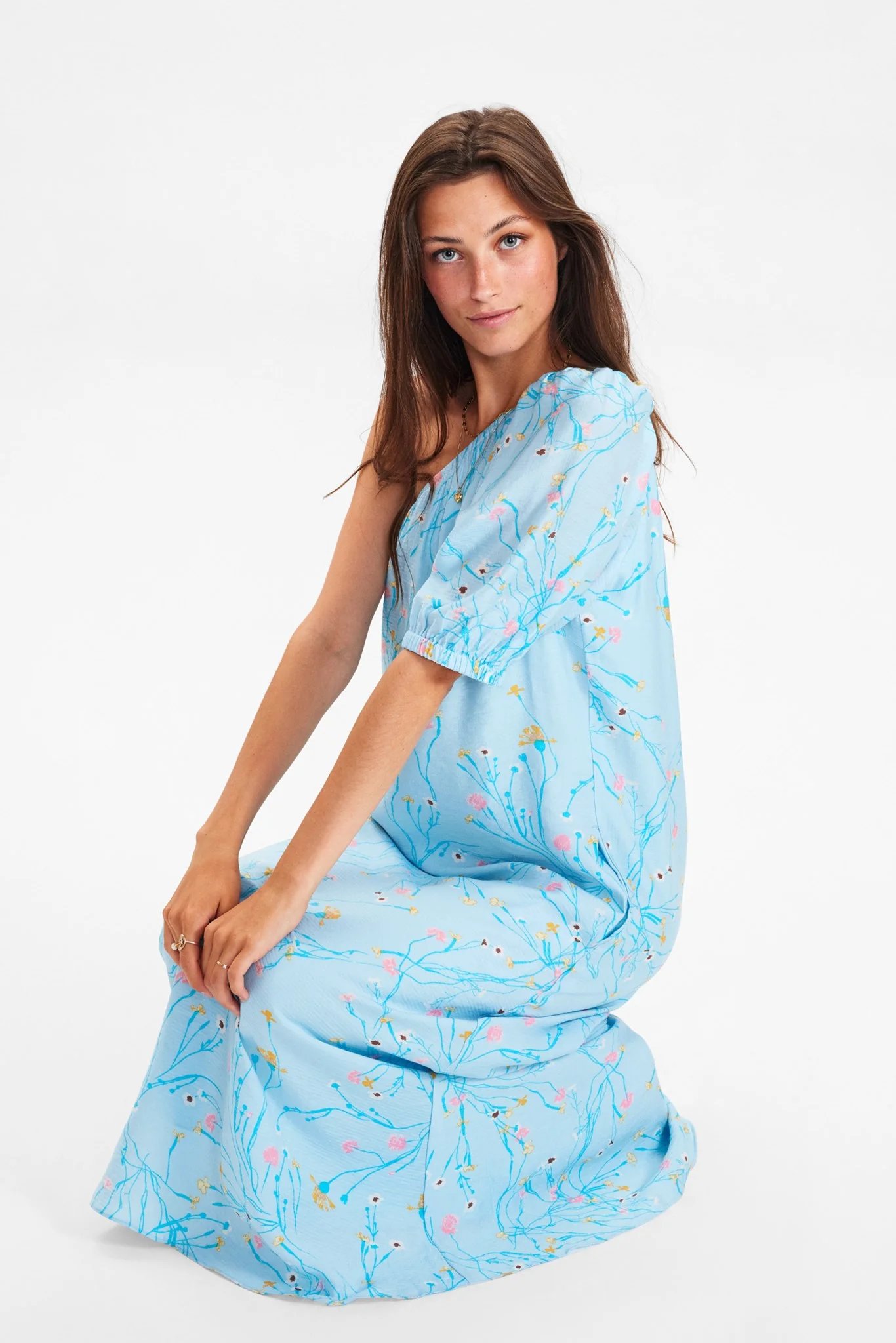 NURITT ONE SHOULDER DRESS - Crystal blue - Image 7