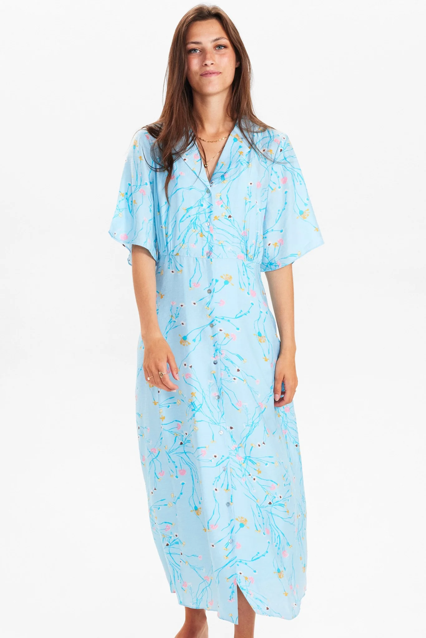 NURITT SHIRT DRESS - Crystal blue