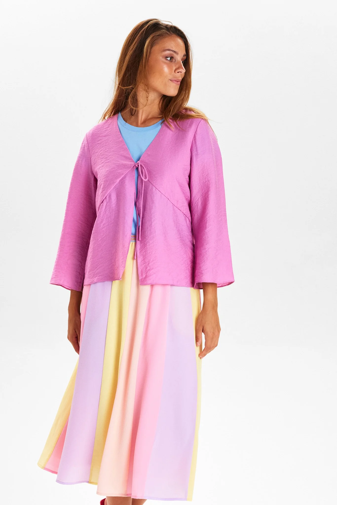 NUROXANNE TIE SHIRT - Begonia Pink
