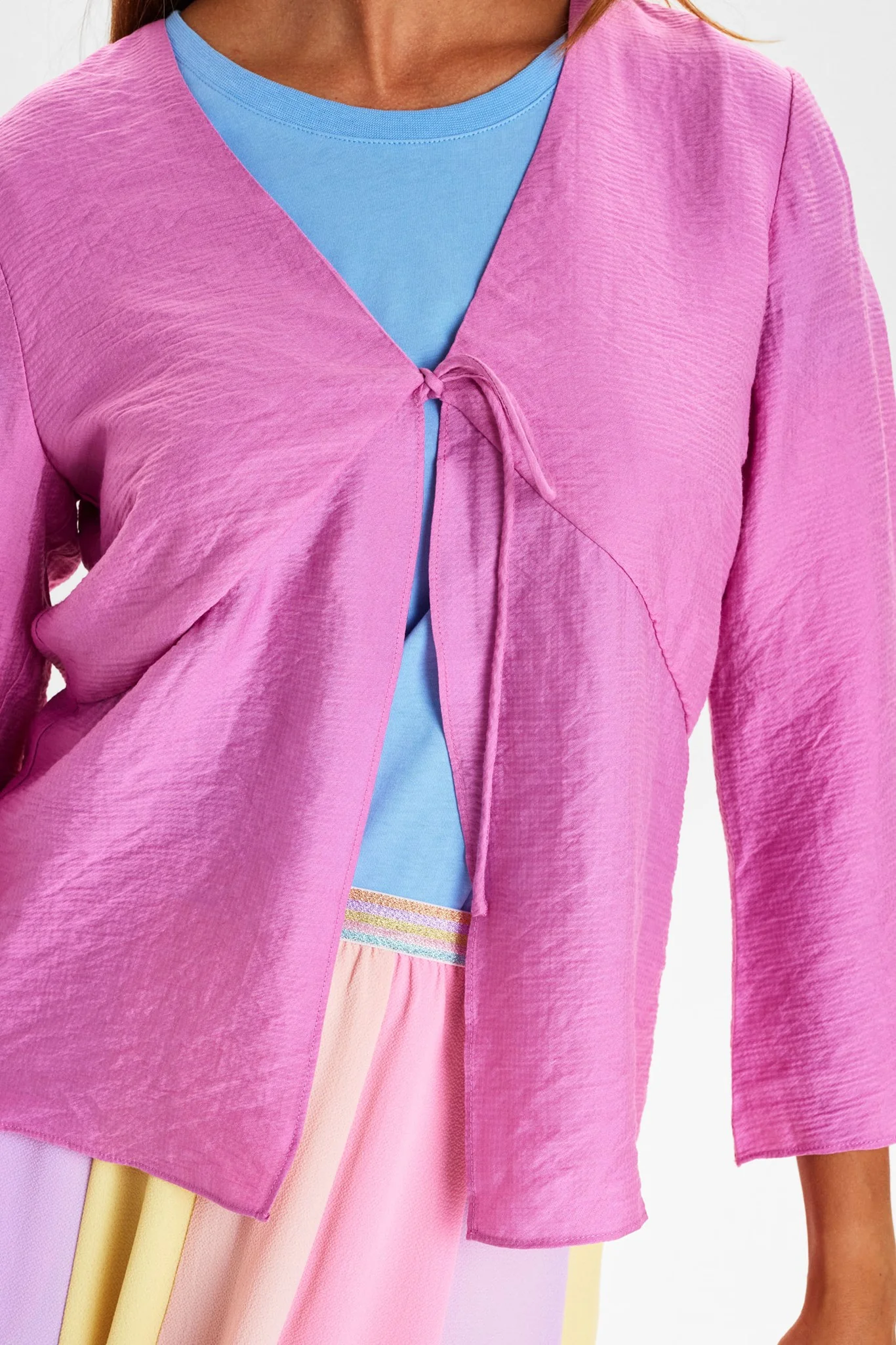 NUROXANNE TIE SHIRT - Begonia Pink - Image 4