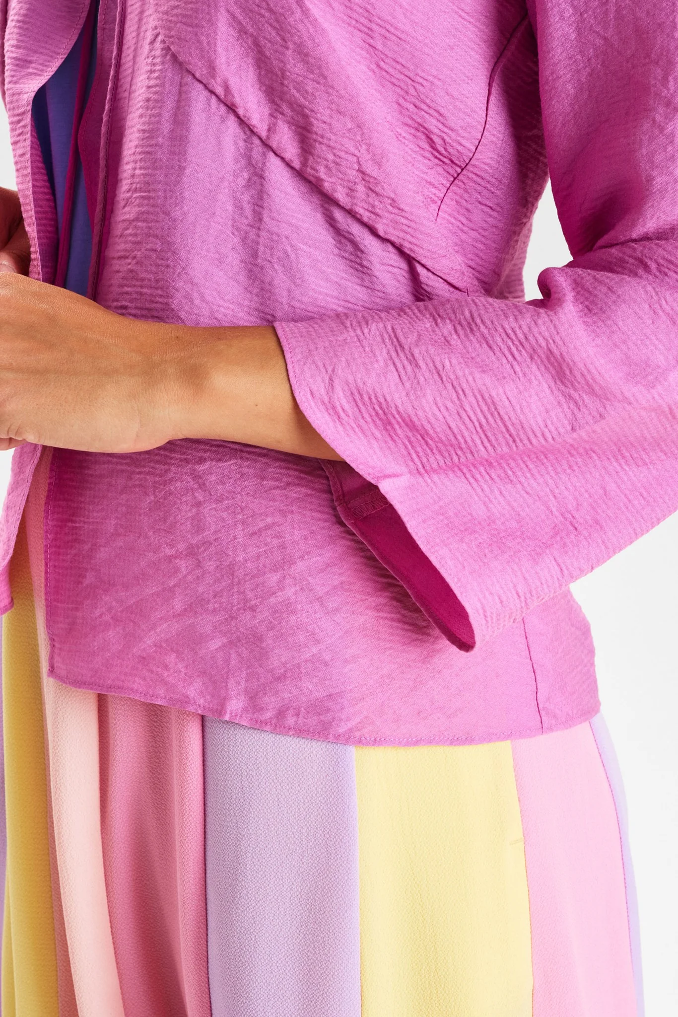 NUROXANNE TIE SHIRT - Begonia Pink - Image 5