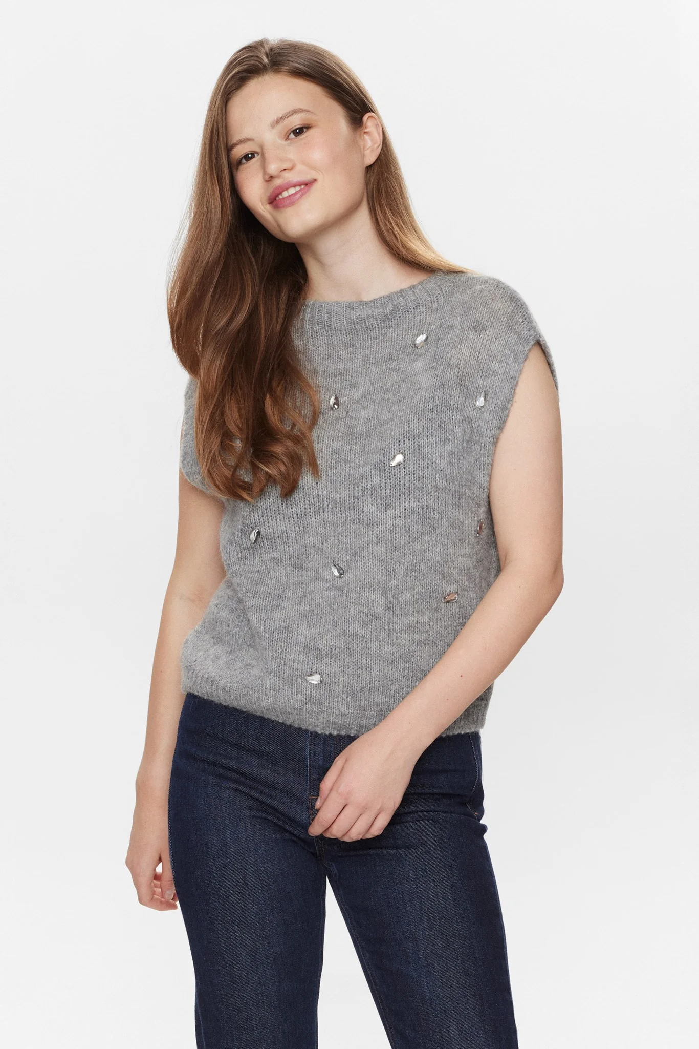 NUSAIDANI VEST - Medium Grey mel