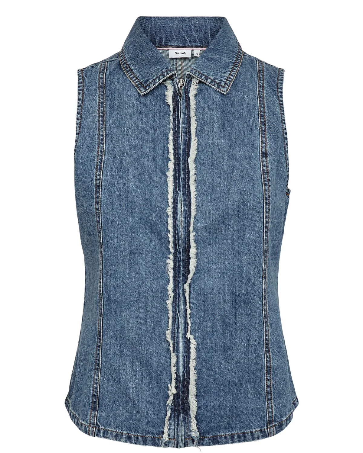 NUSANDIE VEST - Medium Blue Denim
