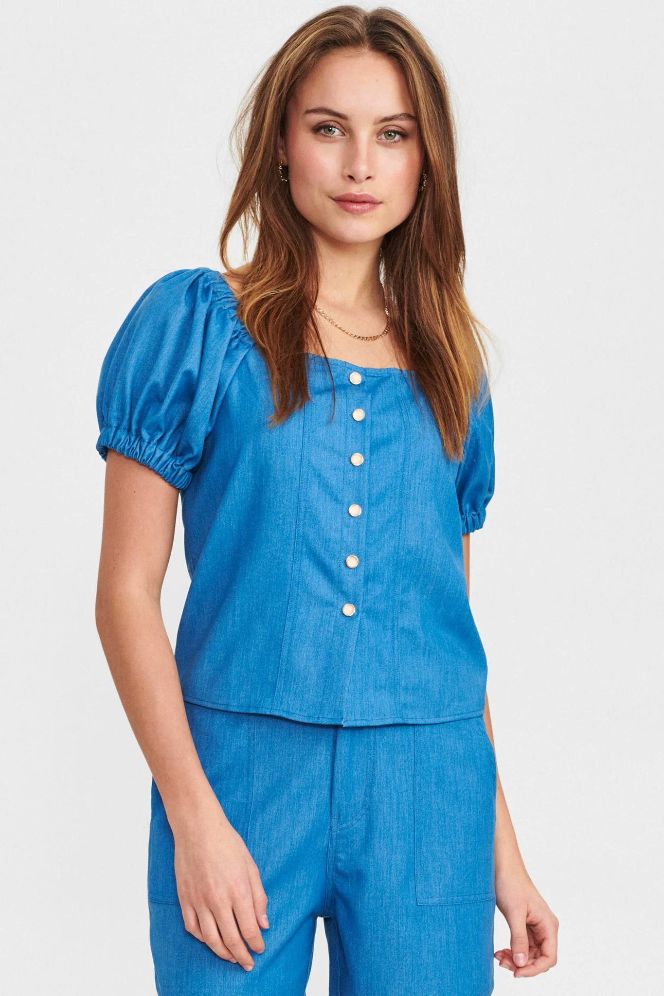 NUSELA SHIRT - Medium Blue Denim
