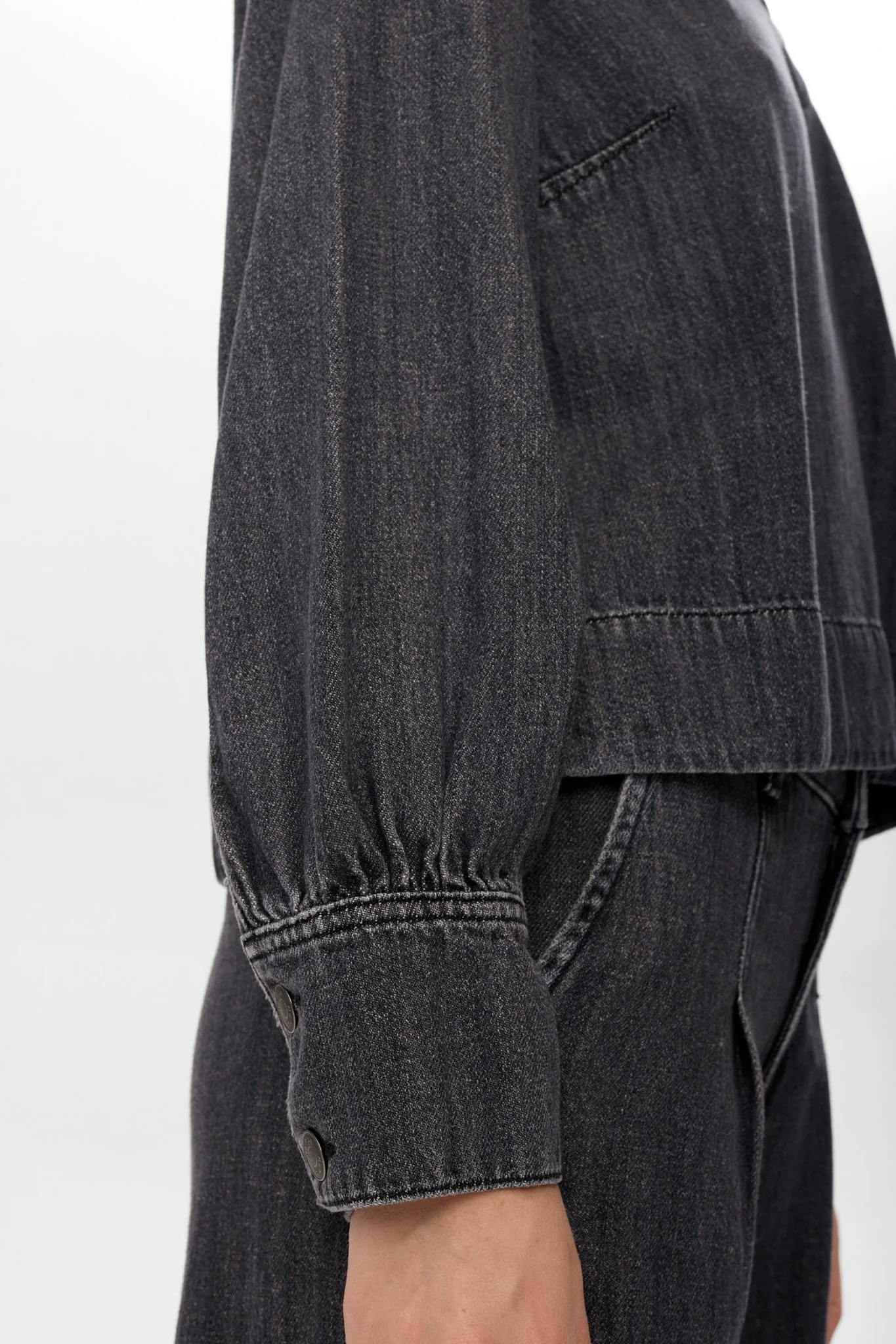 NUSEOUL BLOUSE - Medium Grey Denim - Image 5