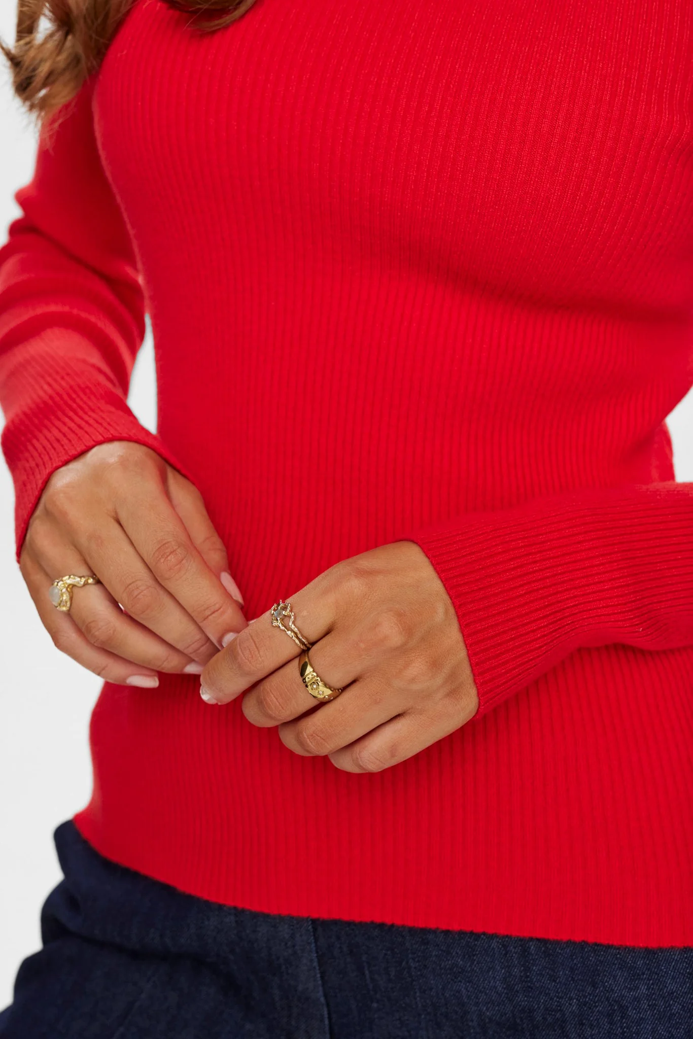 NUSIDANU HIGHNECK PULLOVER - High Risk Red - Image 4
