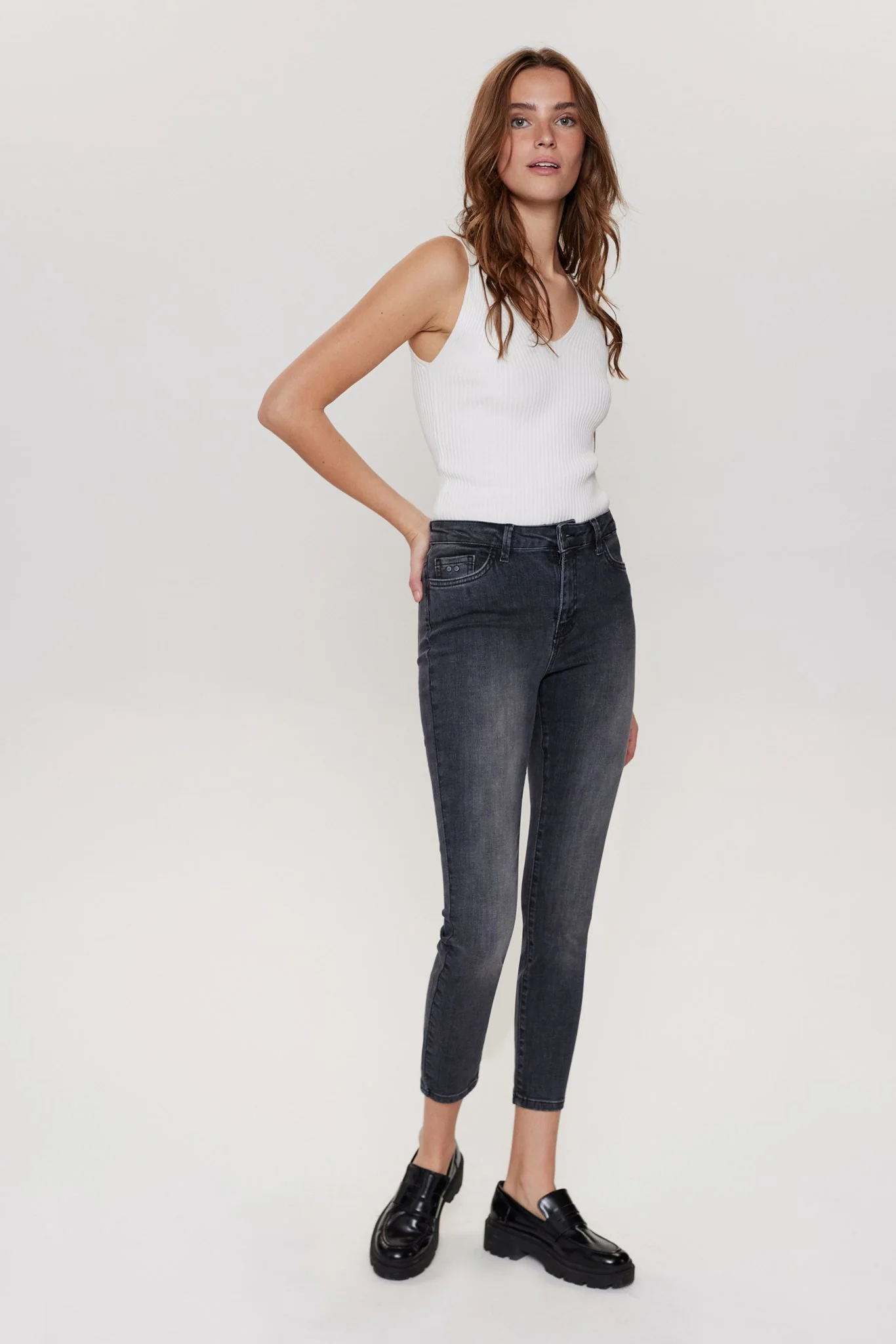 NUSIDNEY CROPPED GREY - Medium Grey mel - Image 3