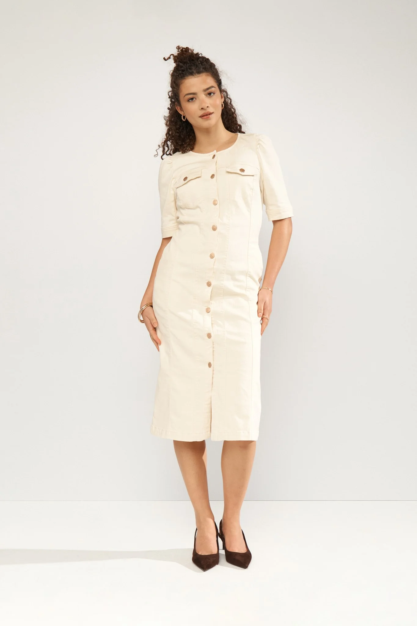 NUSILVA DRESS - Ecru denim - Image 3