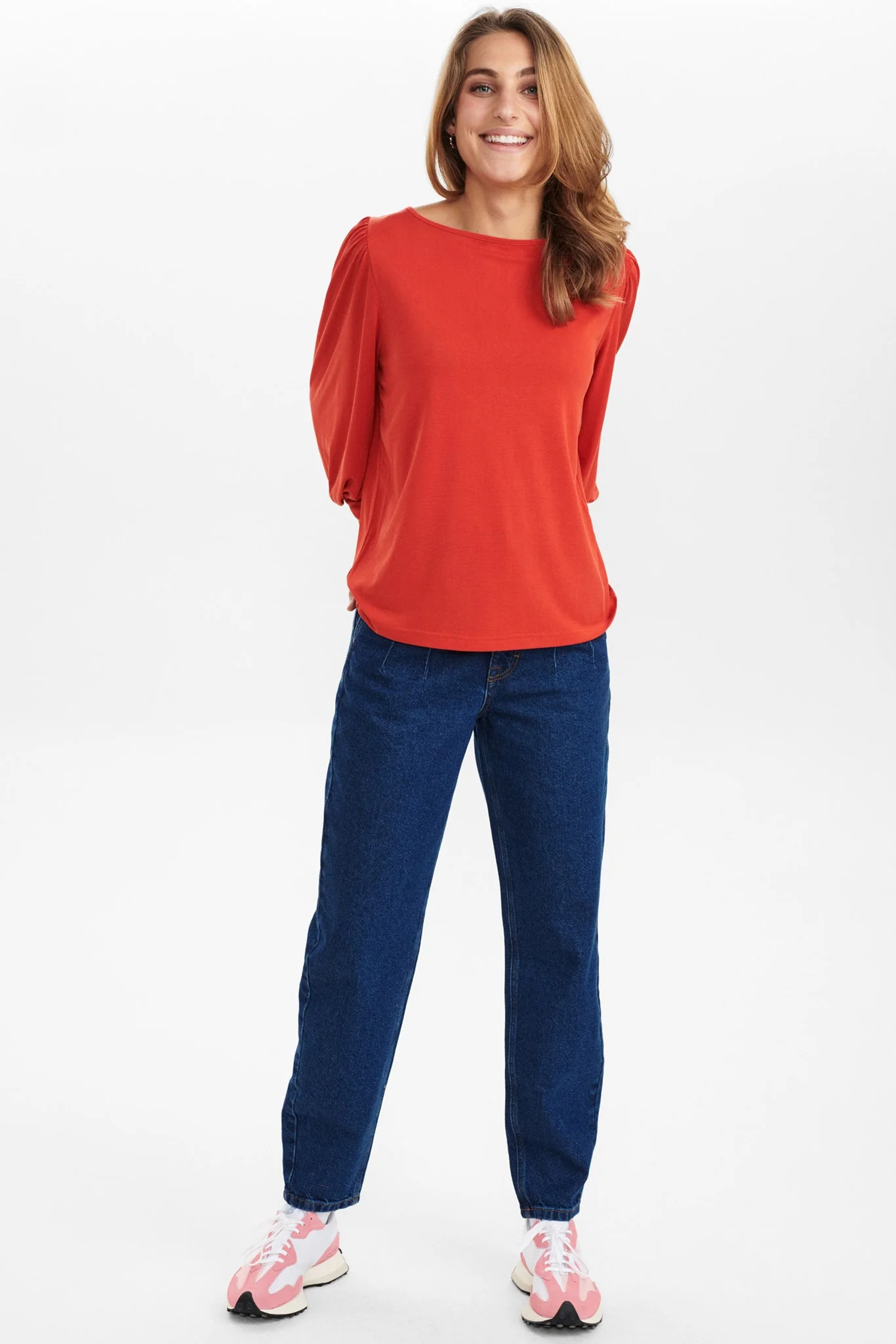 NUSOFIA JERSEY BLOUSE - Molten Lava - Image 3