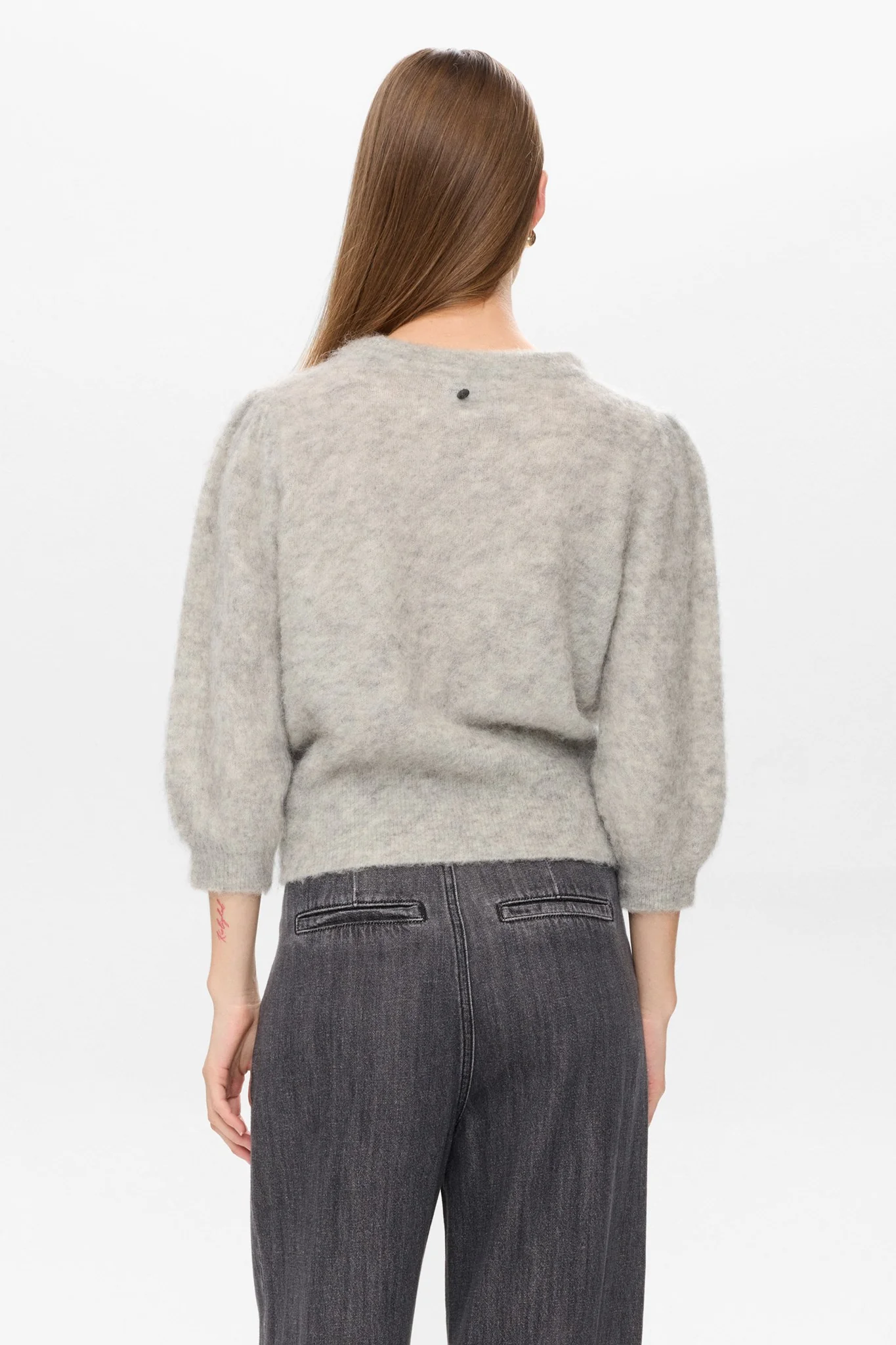 NUSURI BRUSHED SS PULLOVER - Light grey mel - Image 2