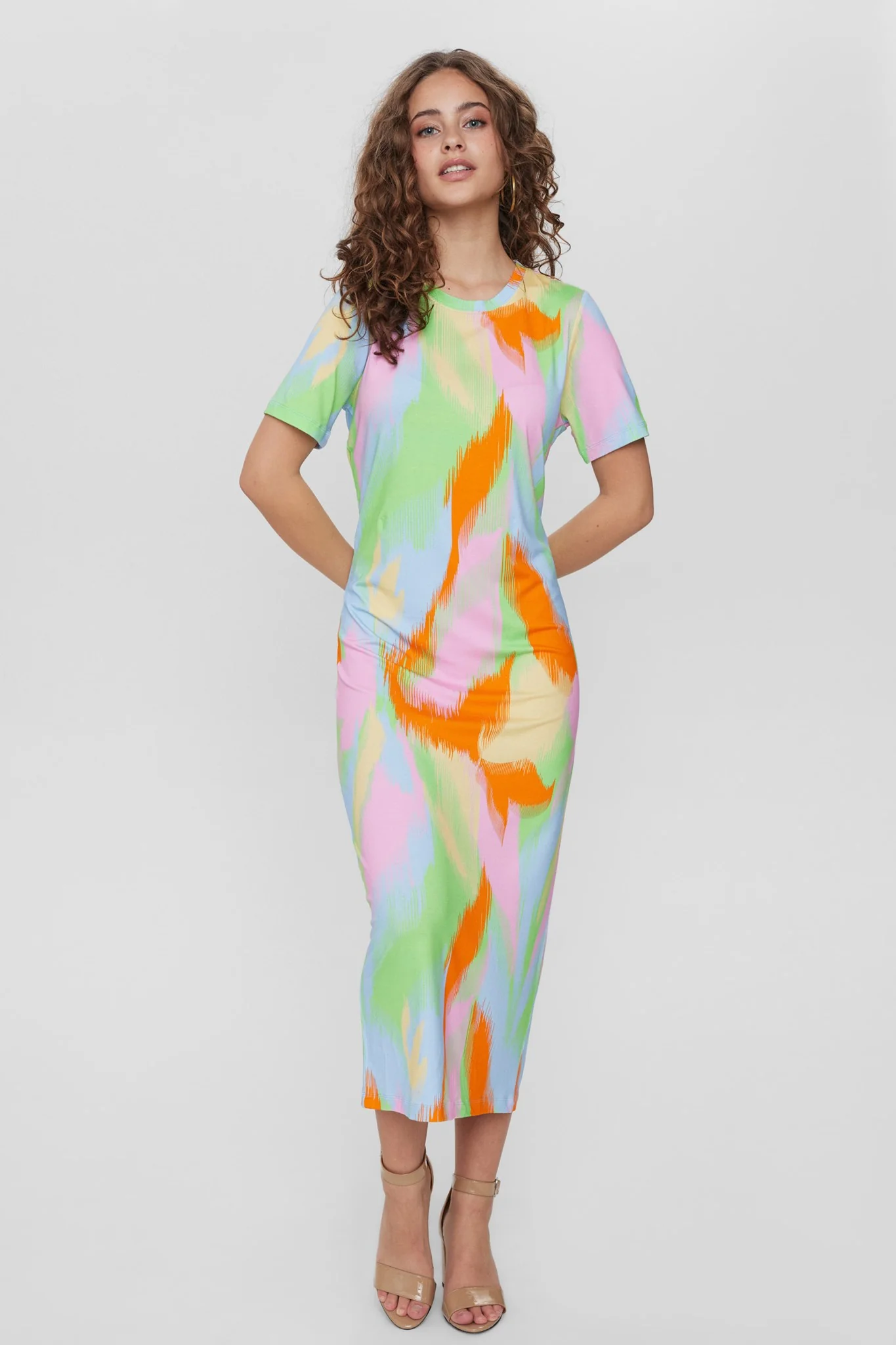 NUSURI T-SHIRT DRESS - Vibrant Orange
