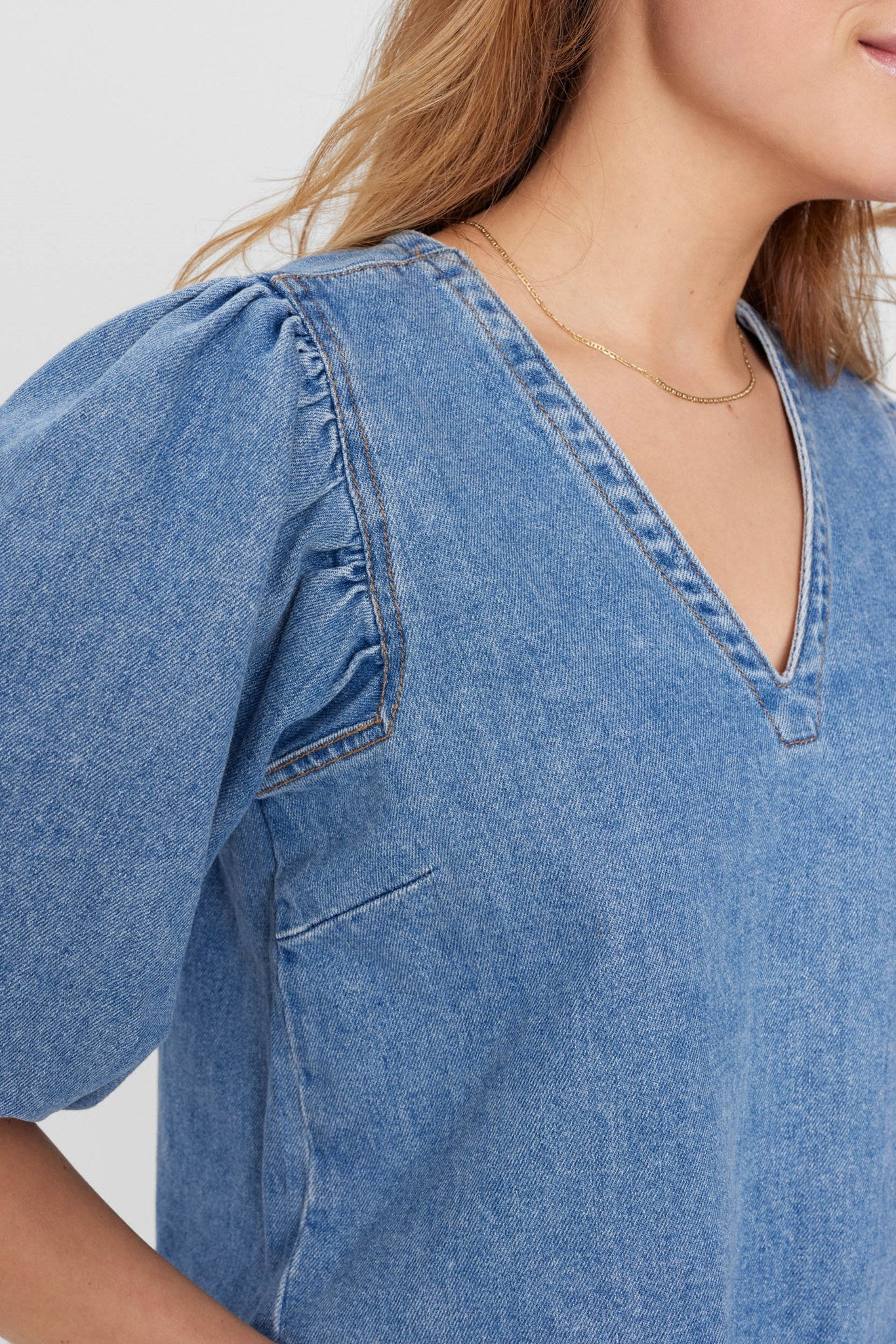 NUTORONTO BLOUSE - Medium Blue Denim - Image 4