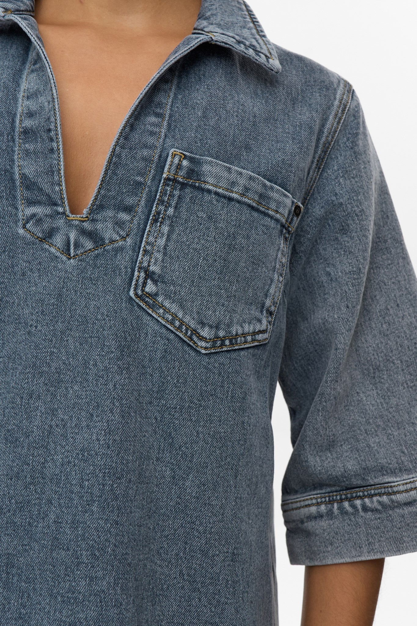 NUTORONTO DRESS - Med. Blue Washed Denim - Image 4