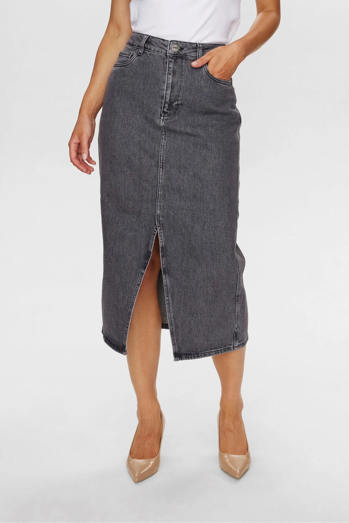 NUTORONTO SKIRT - DARK GREY - Dark Grey Denim