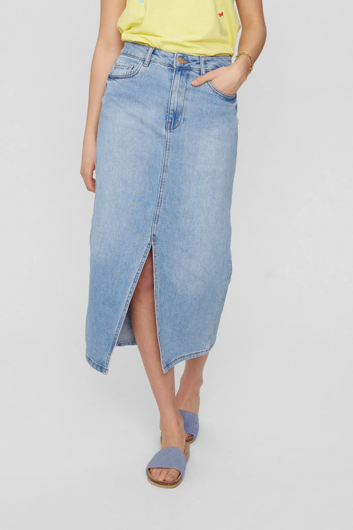 NUTORONTO SKIRT - Medium Blue Denim