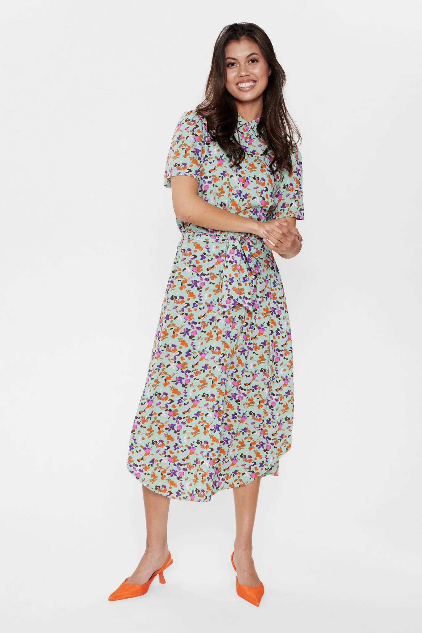 NUTYRA SHIRT DRESS - Grayed Jade - Image 3