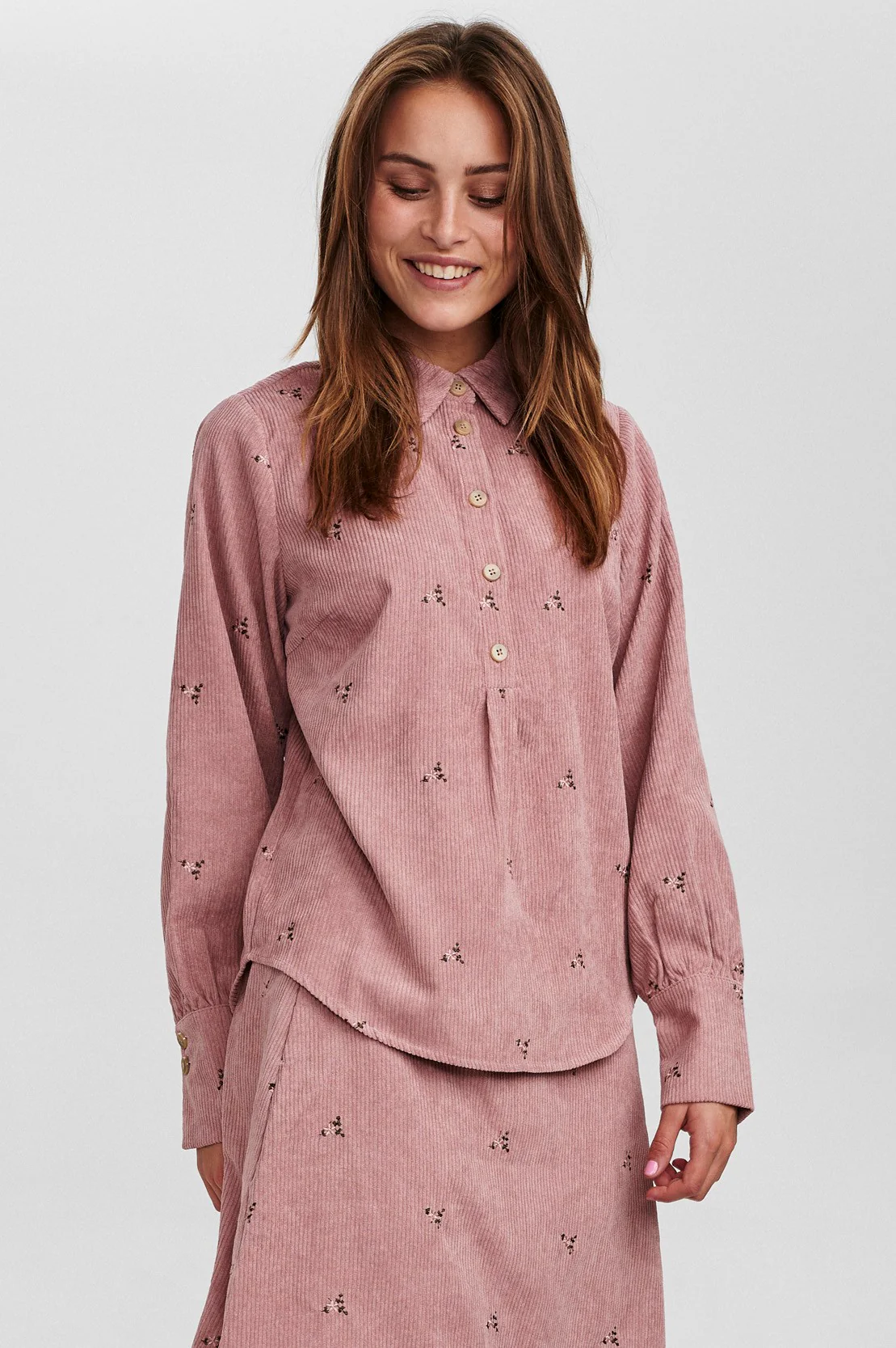 NUVELVET SHIRT - Ash Rose