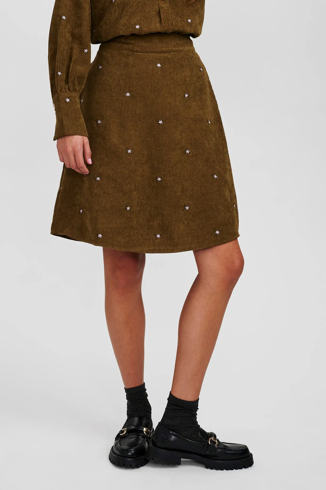 NUVELVET SKIRT - Grape leaf