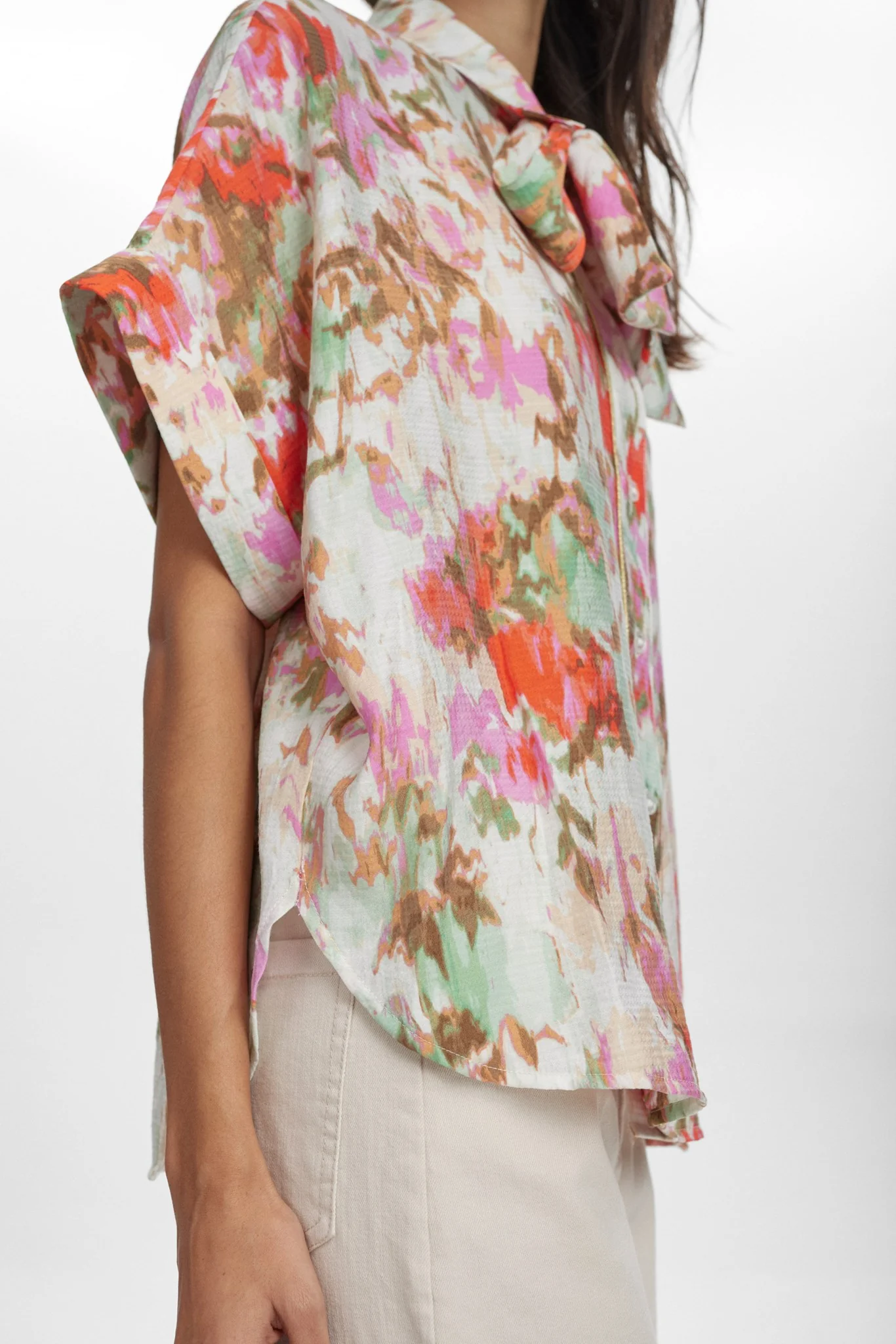 NUVINNIE SS BOW SHIRT - Pristine - Image 5