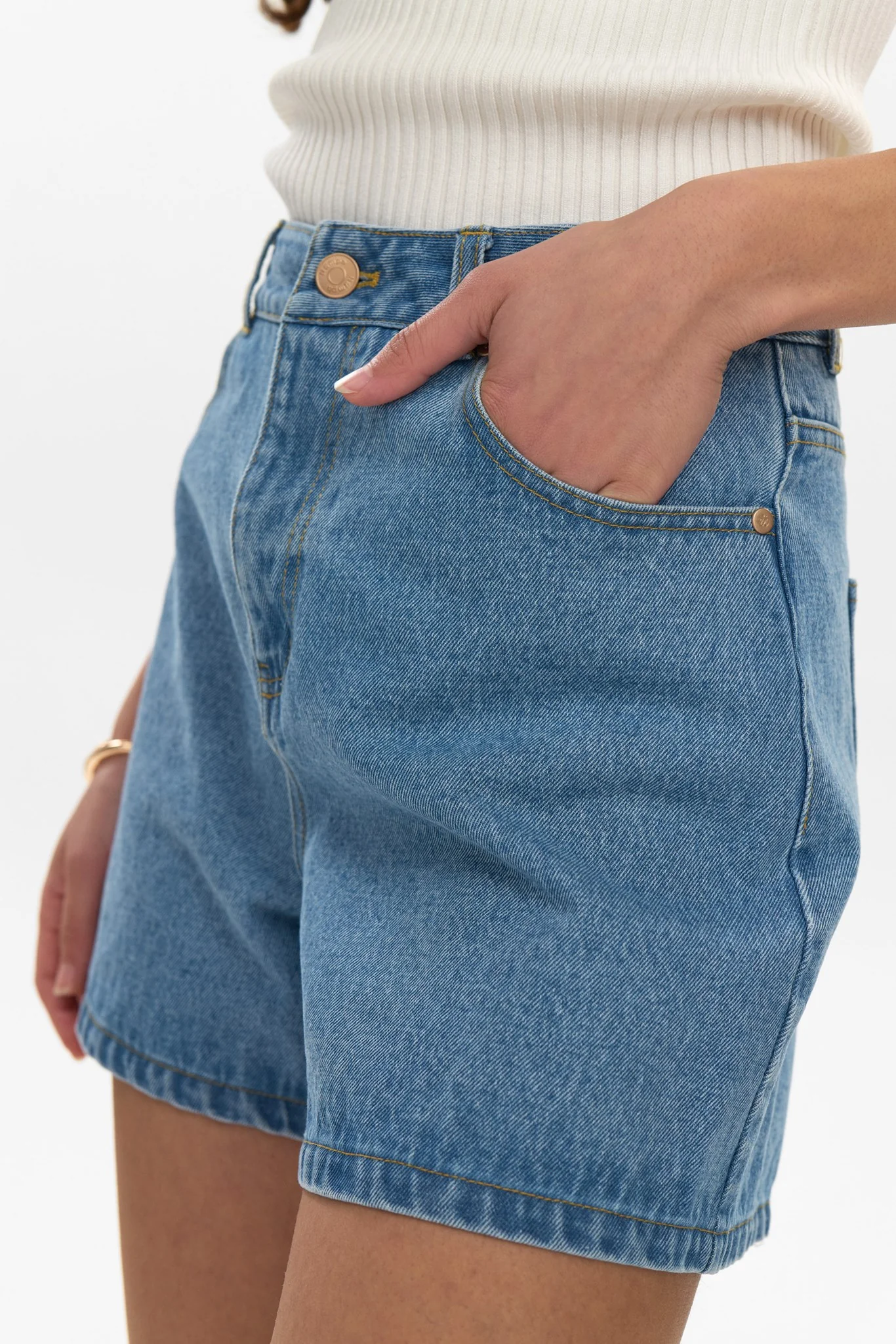 NUVIRGINIA DENIM SHORTS - Light Blue Denim - Image 5