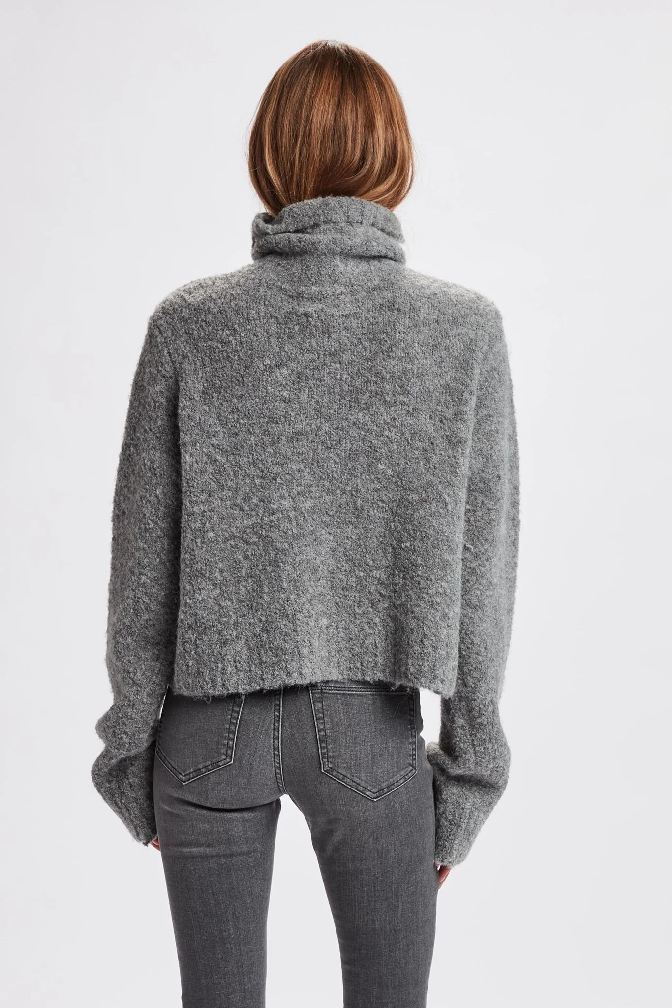 NUWILLA CROPED PULLOVER  - Medium Grey mel - Image 2