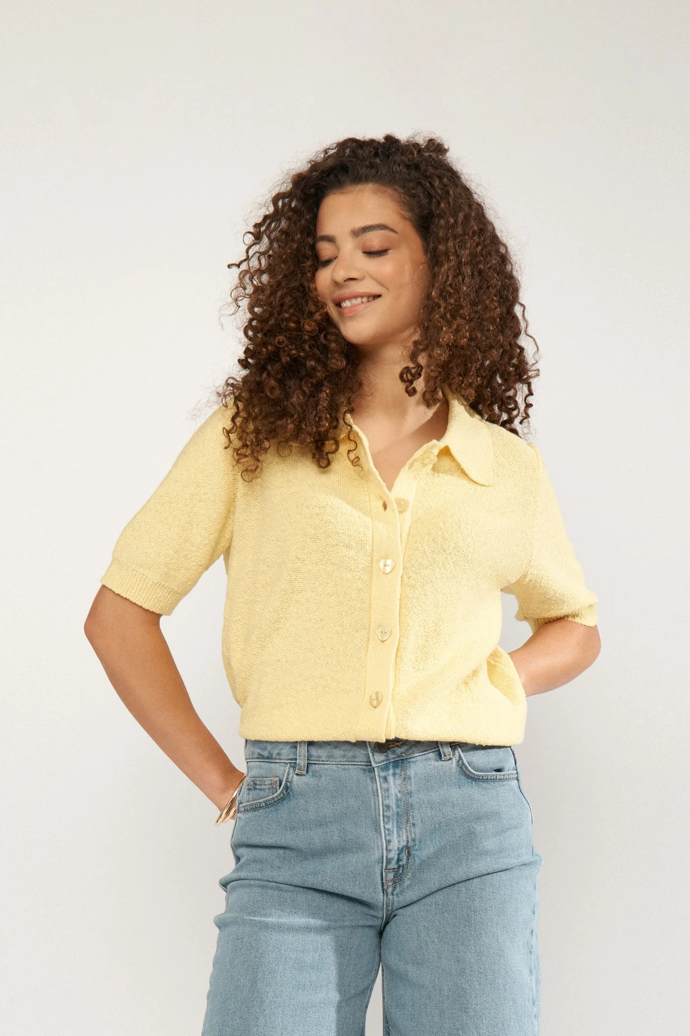 NUZOLA CARDIGAN - Popcorn