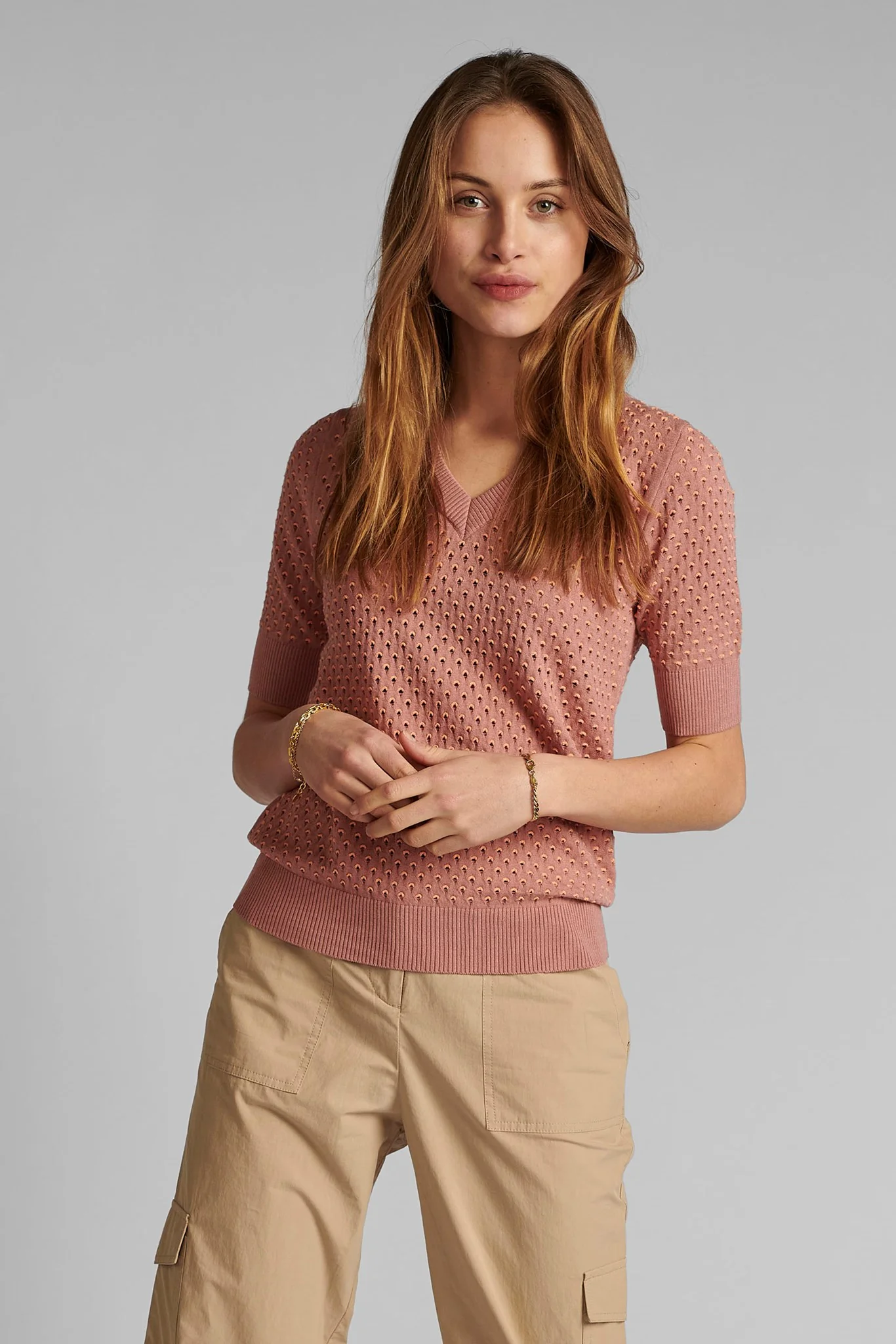 NYBRYNN V-NECK - Ash Rose